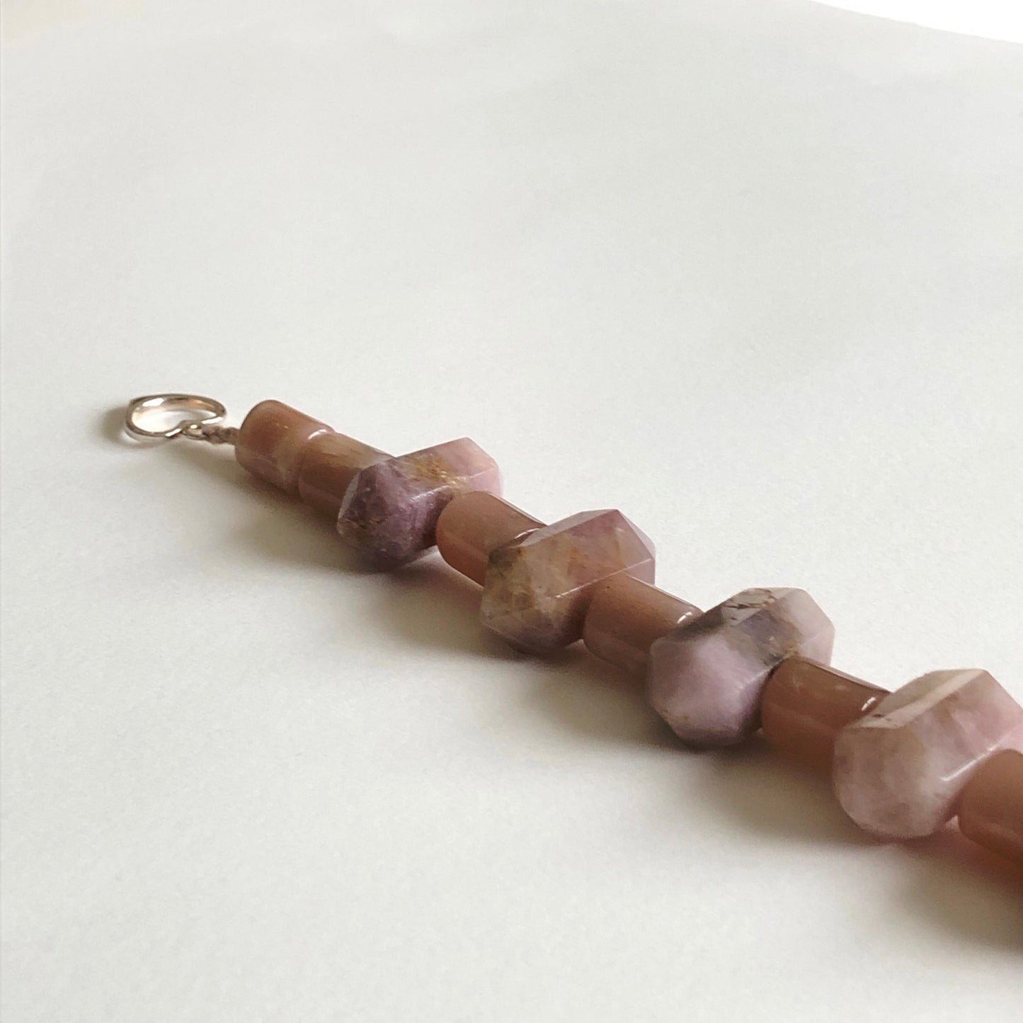 Pink Rose Quartz and Peach Sunstone Bracelet