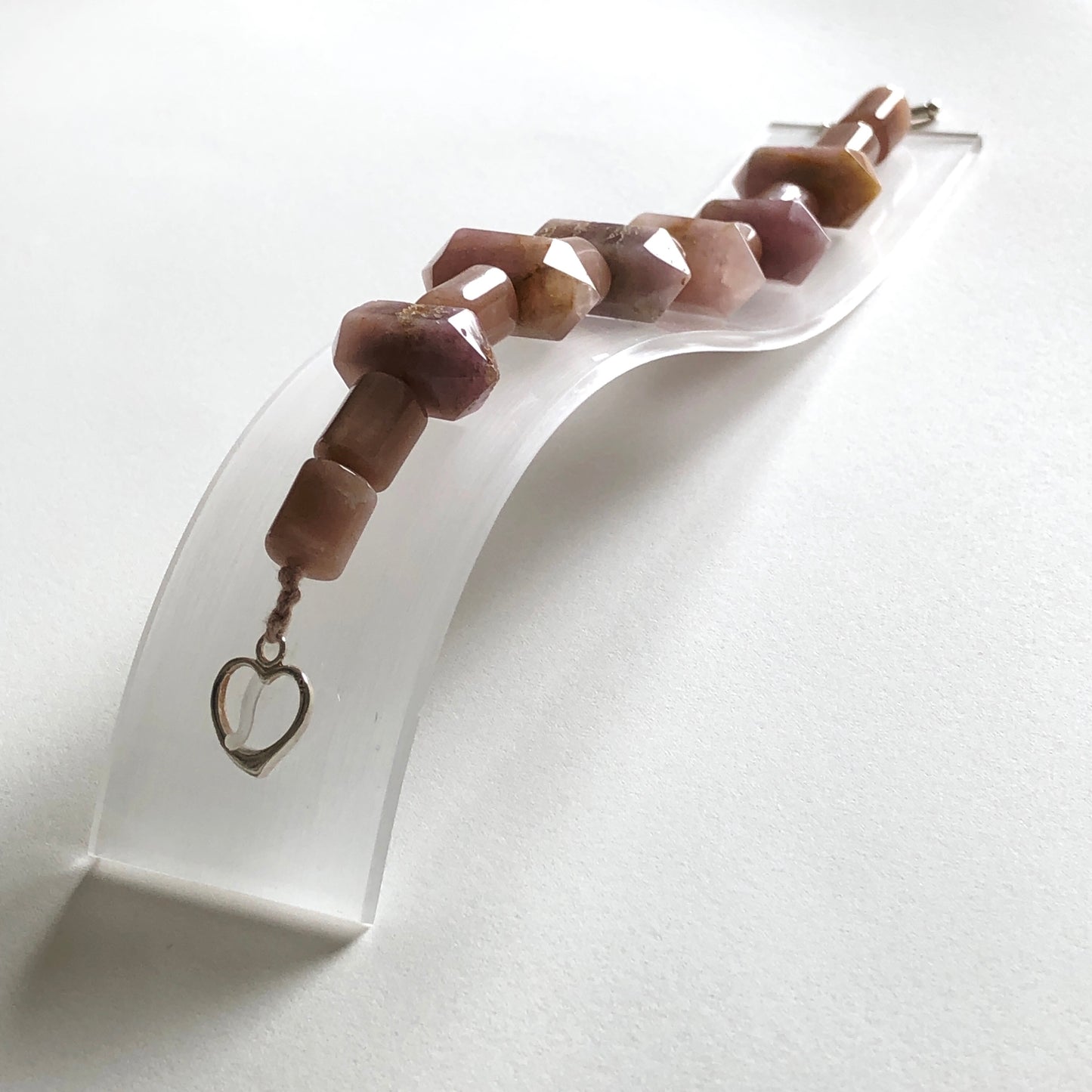 Pink Rose Quartz and Peach Sunstone Bracelet