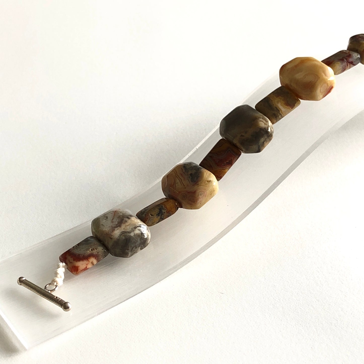 Crazy Lace Agate Pillow Bracelet