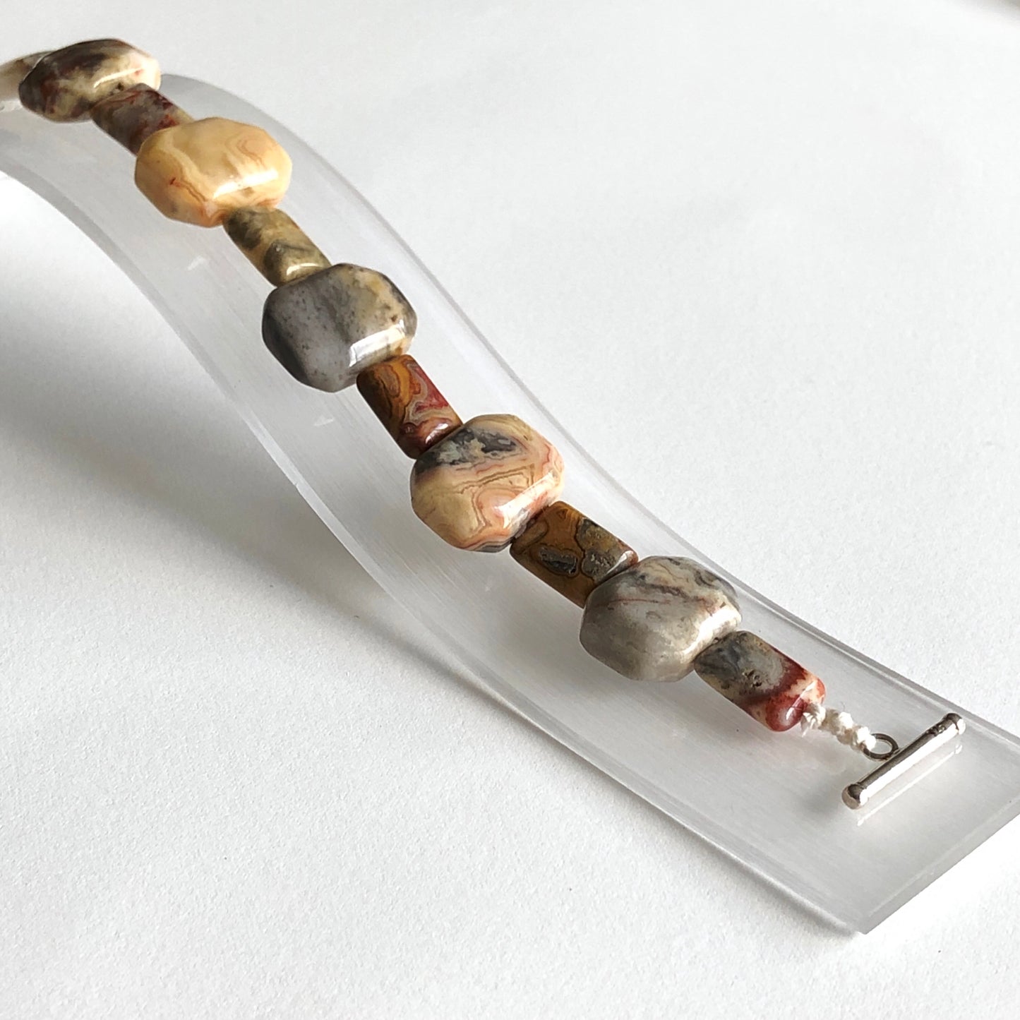 Crazy Lace Agate Pillow Bracelet