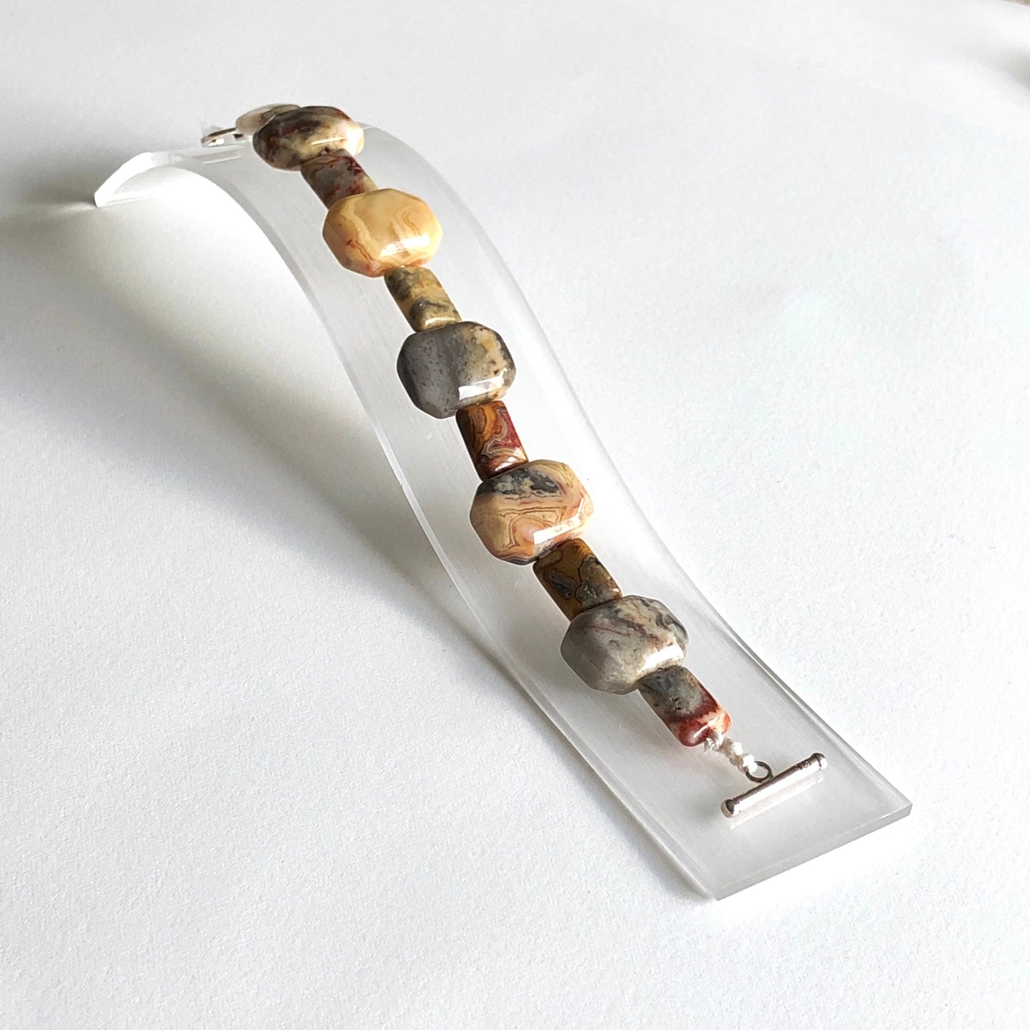 Crazy Lace Agate Pillow Bracelet