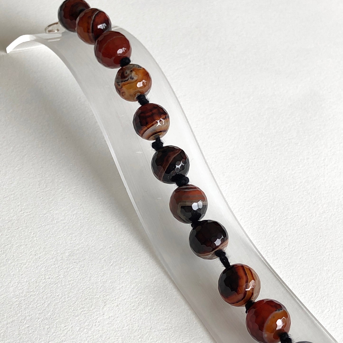 Fire Agate Hex Bracelet