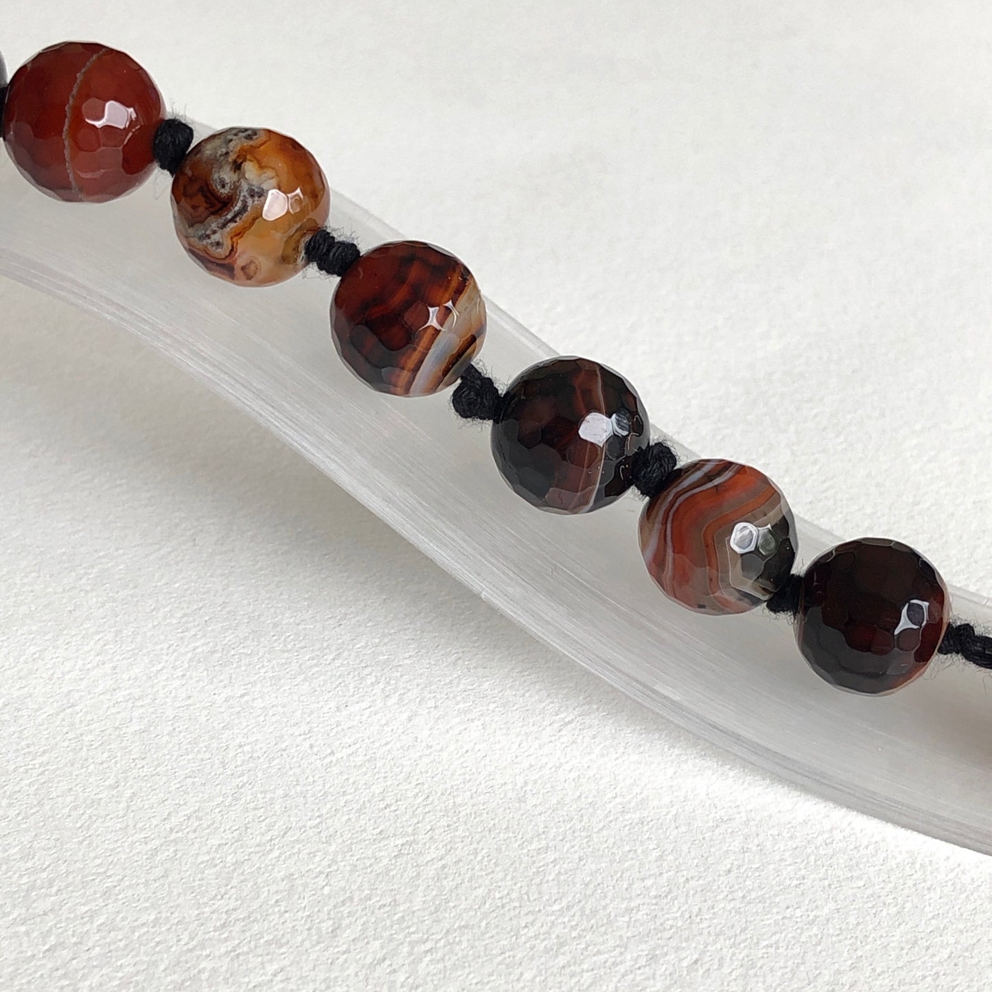 Fire Agate Hex Bracelet