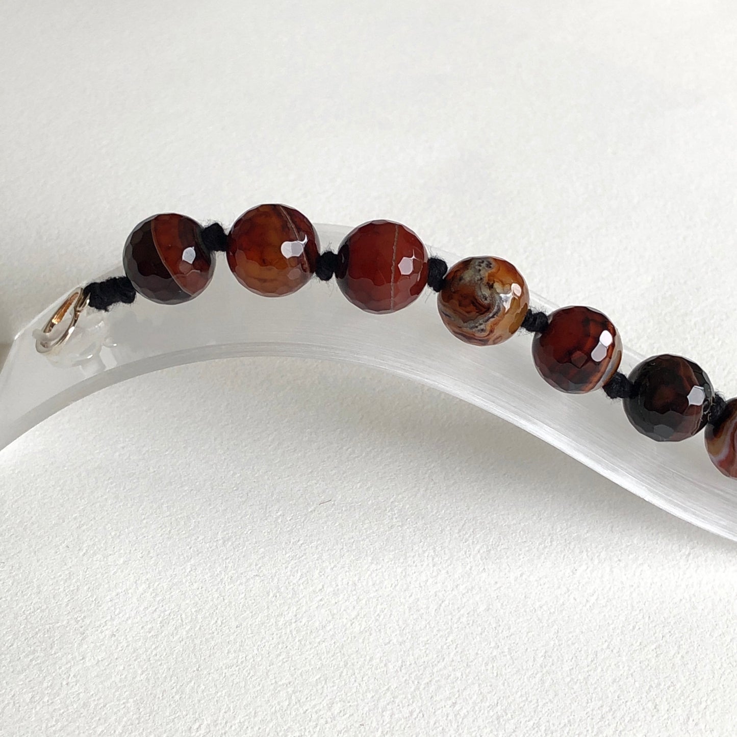 Fire Agate Hex Bracelet