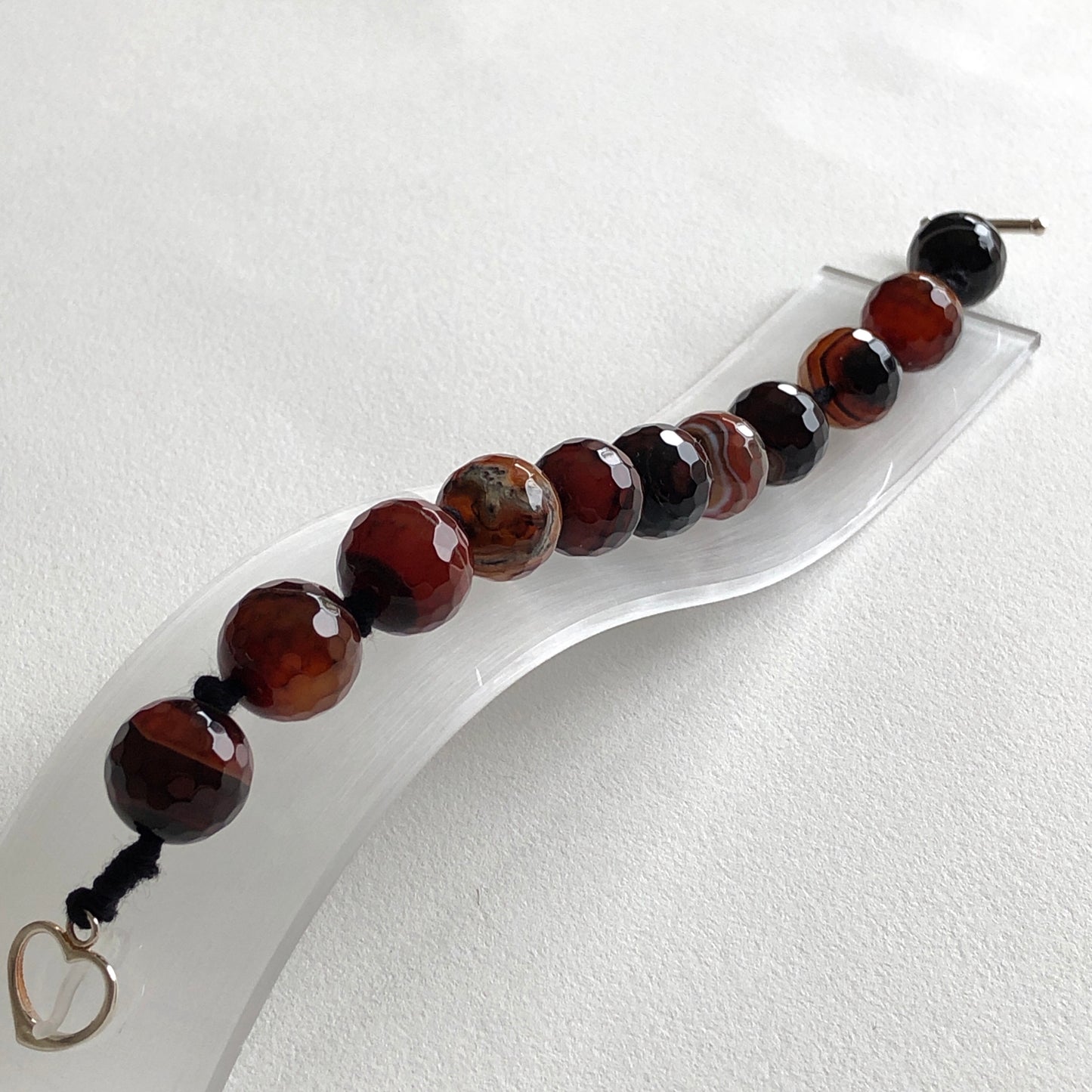 Fire Agate Hex Bracelet