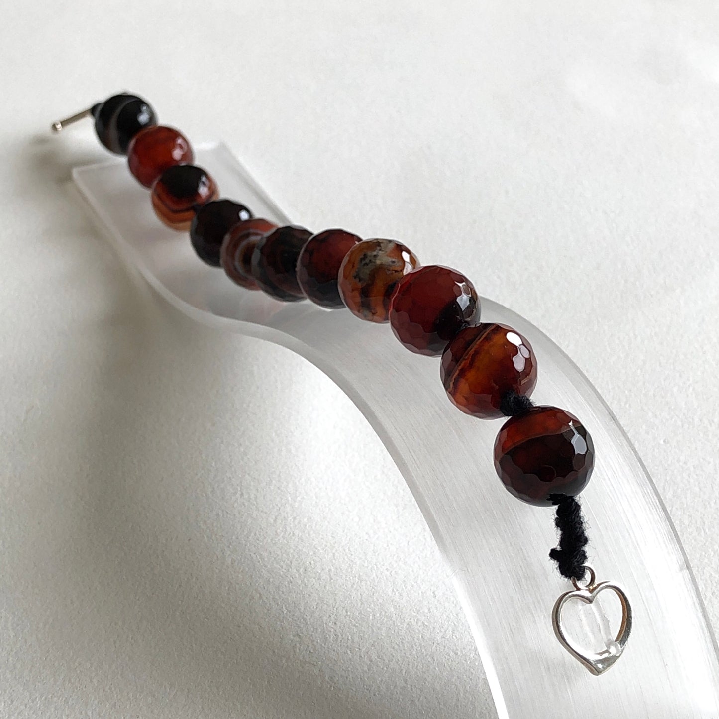 Fire Agate Hex Bracelet