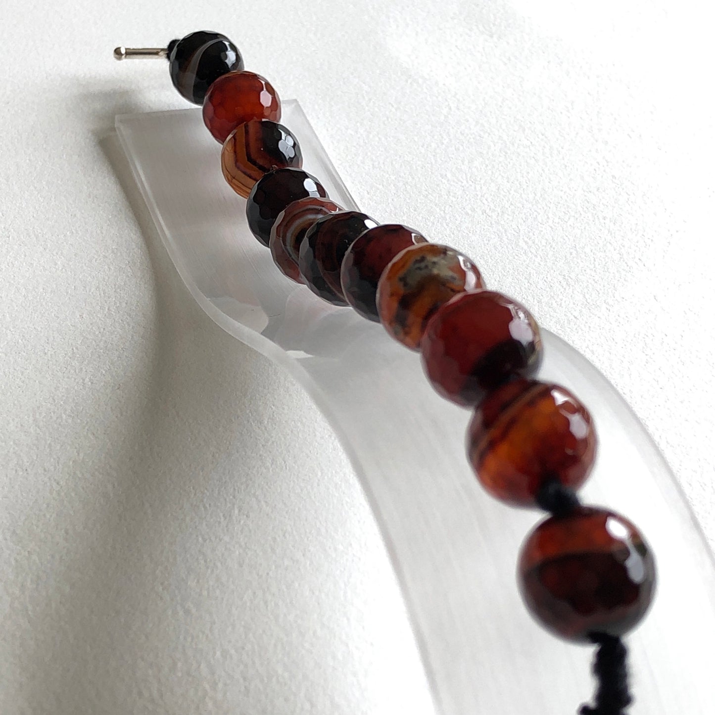 Fire Agate Hex Bracelet