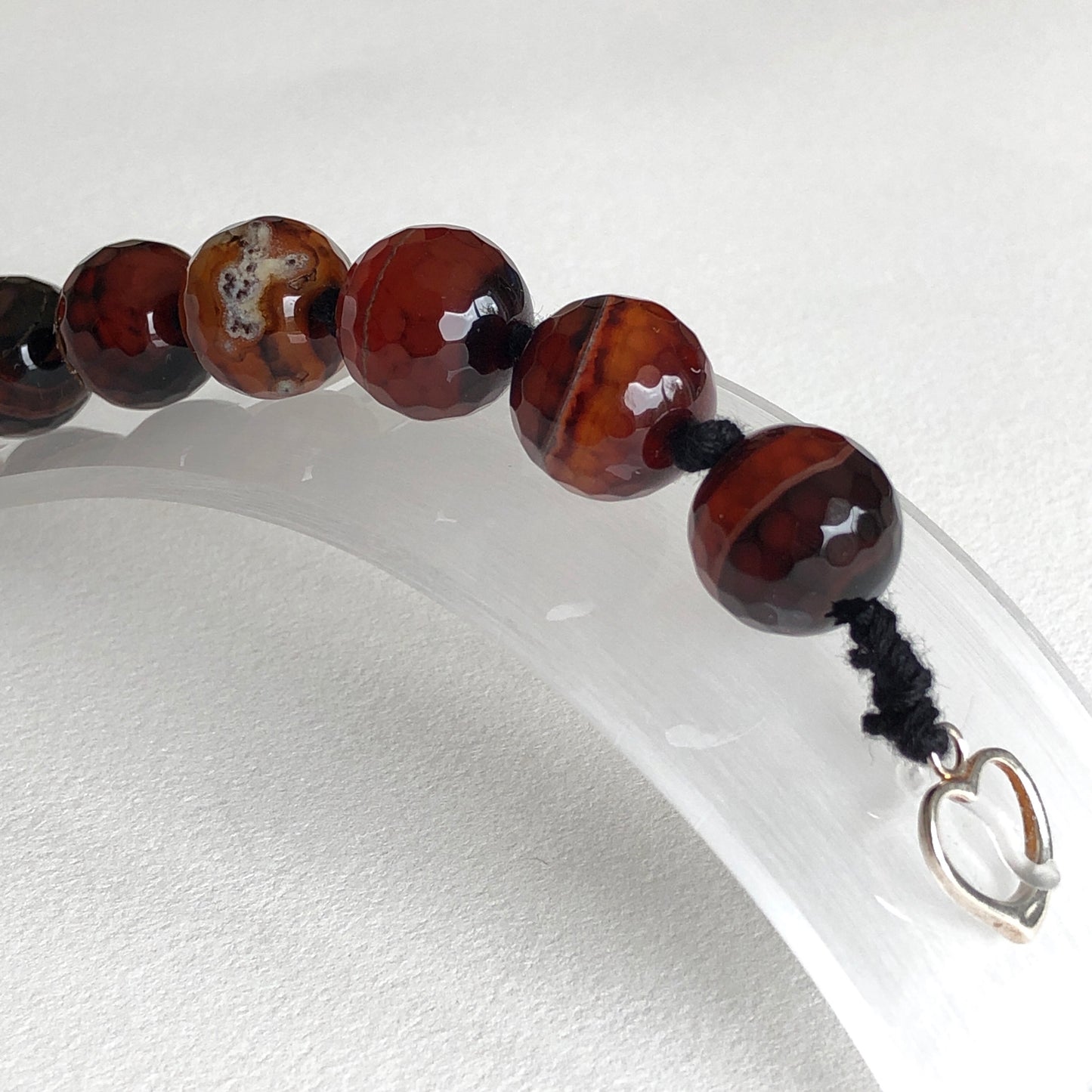 Fire Agate Hex Bracelet