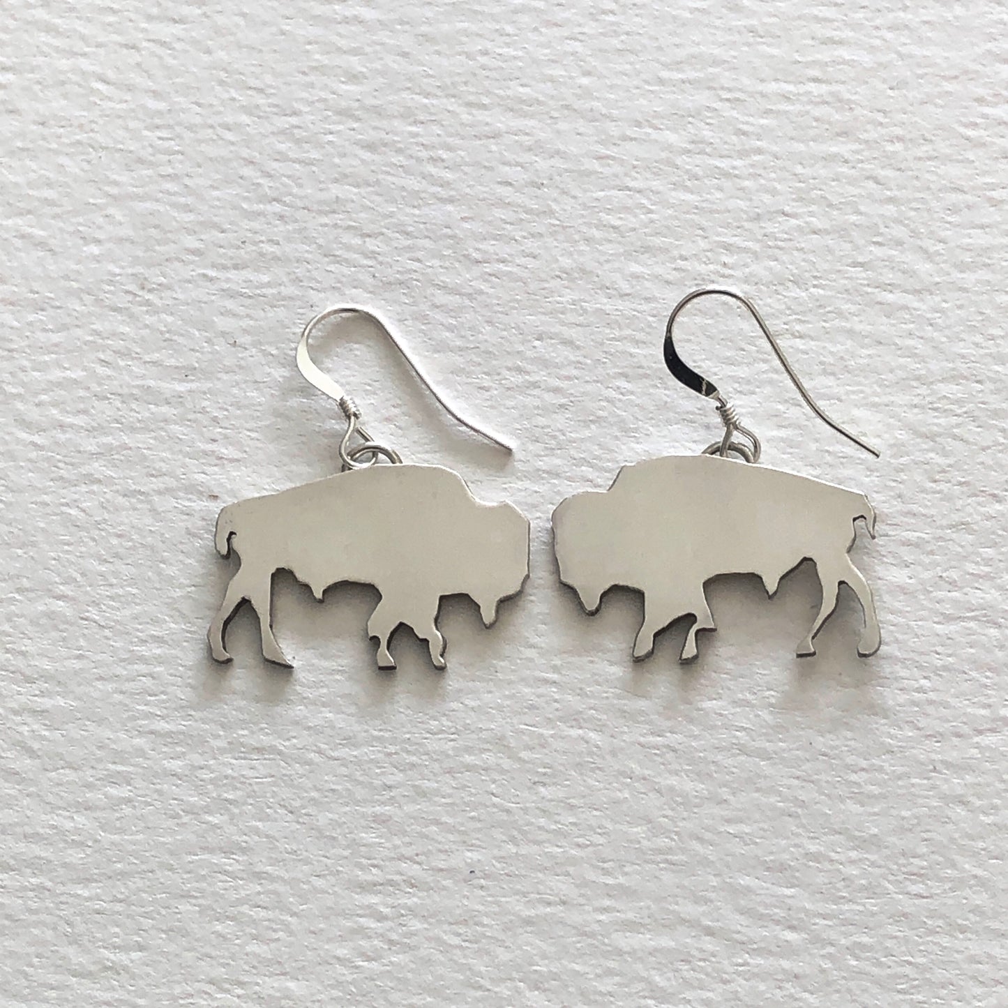 Sterling Silver Bison Earrings