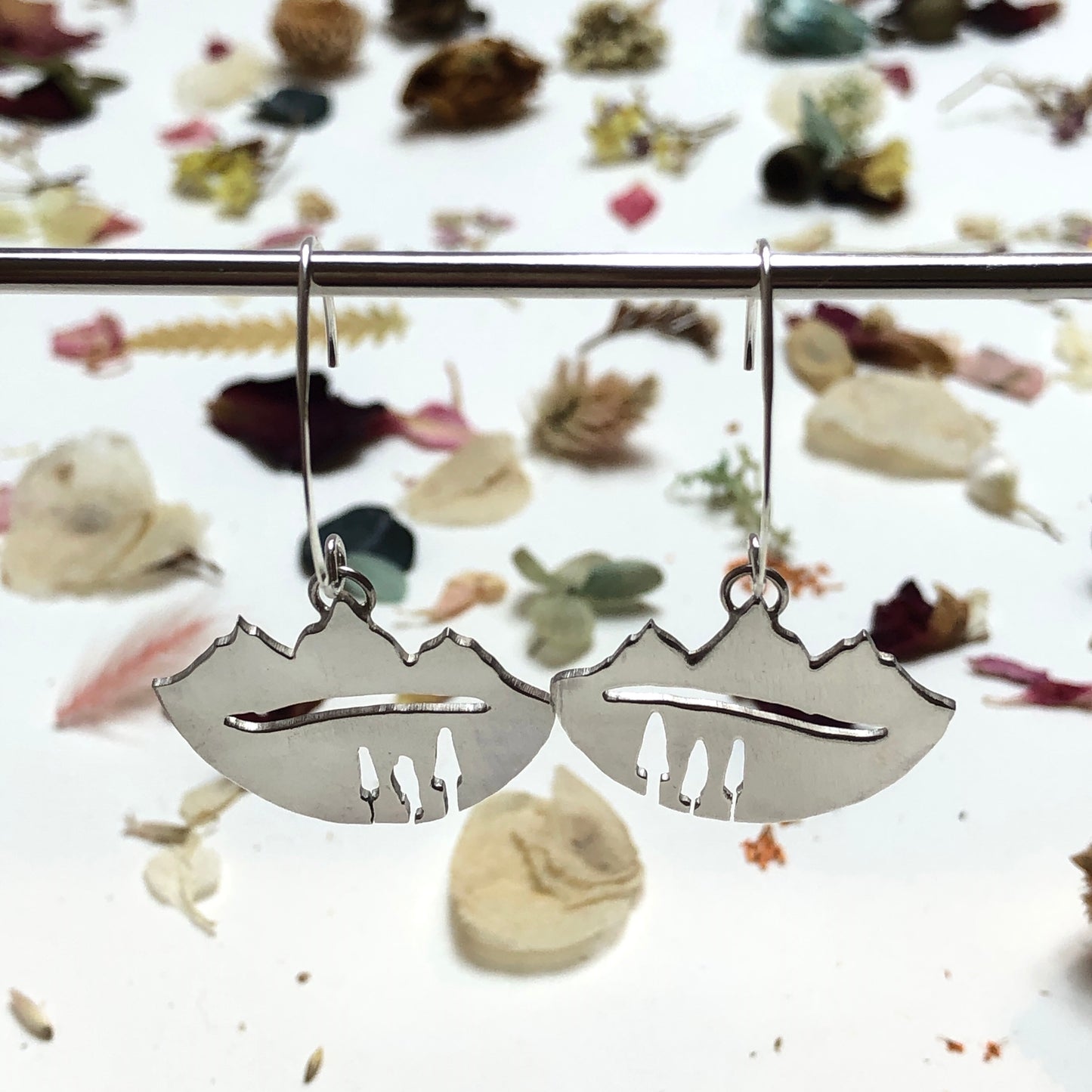 Sterling Silver Mountain Earrings