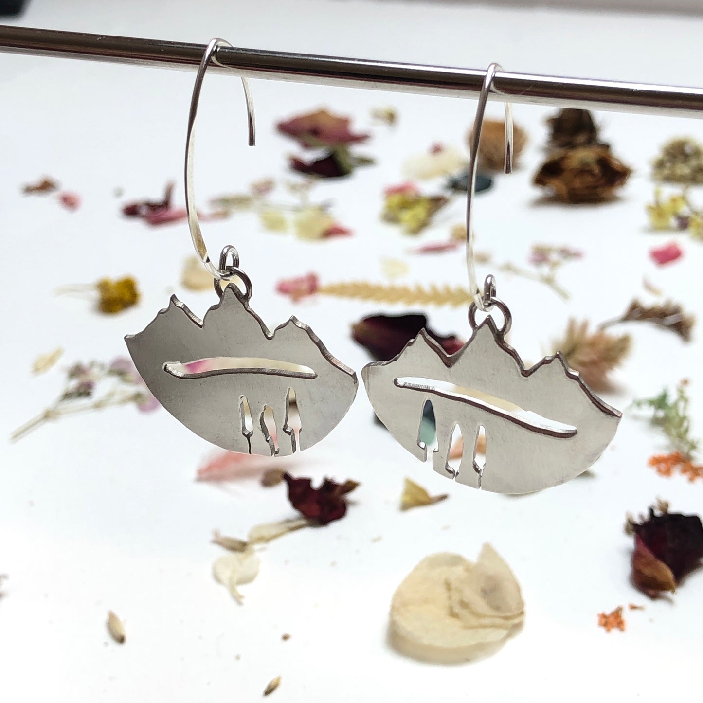 Sterling Silver Mountain Earrings