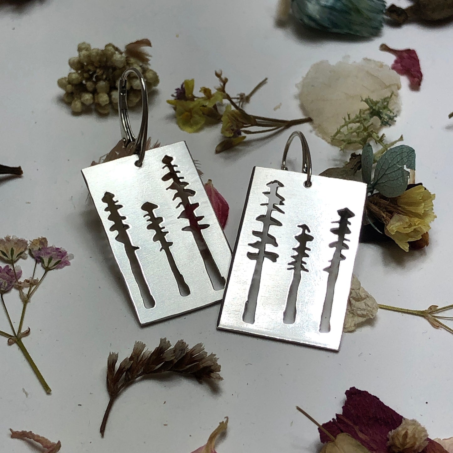 Sterling Silver Tree Earrings