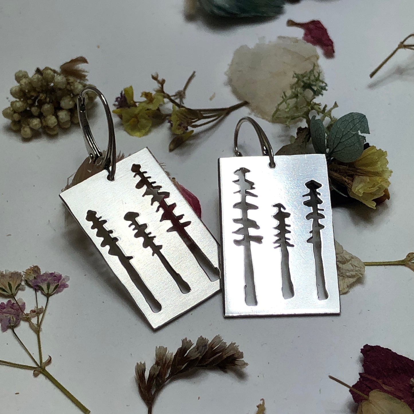 Sterling Silver Tree Earrings