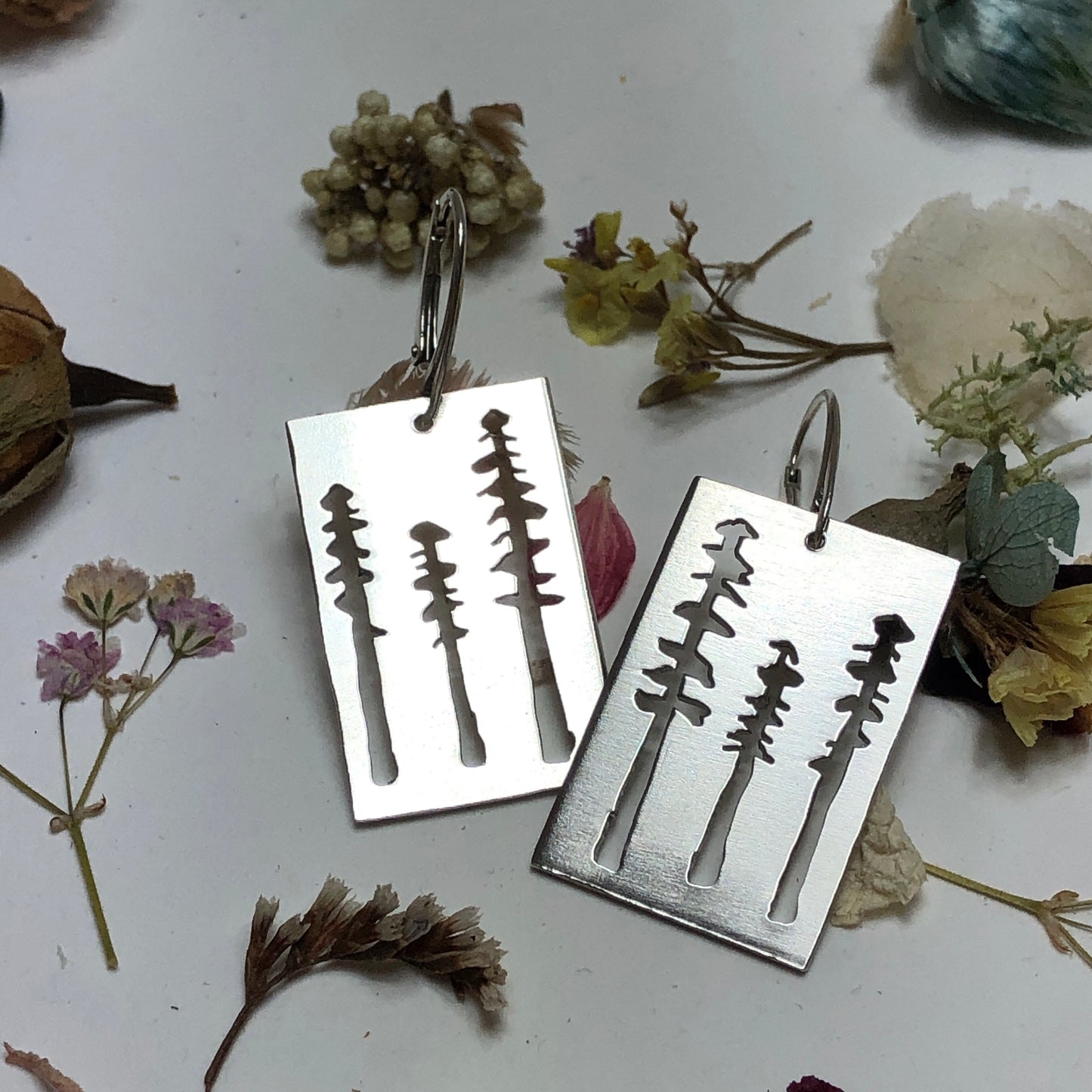 Sterling Silver Tree Earrings