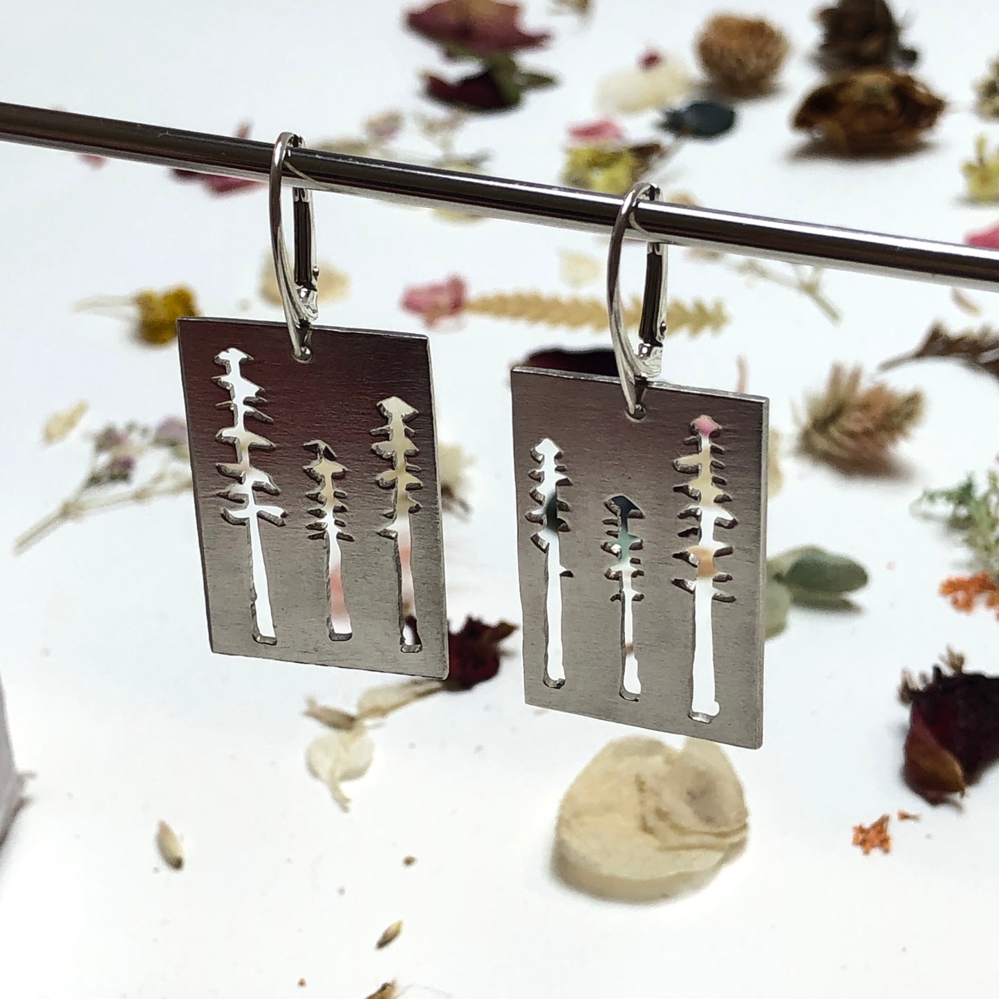 Sterling Silver Tree Earrings