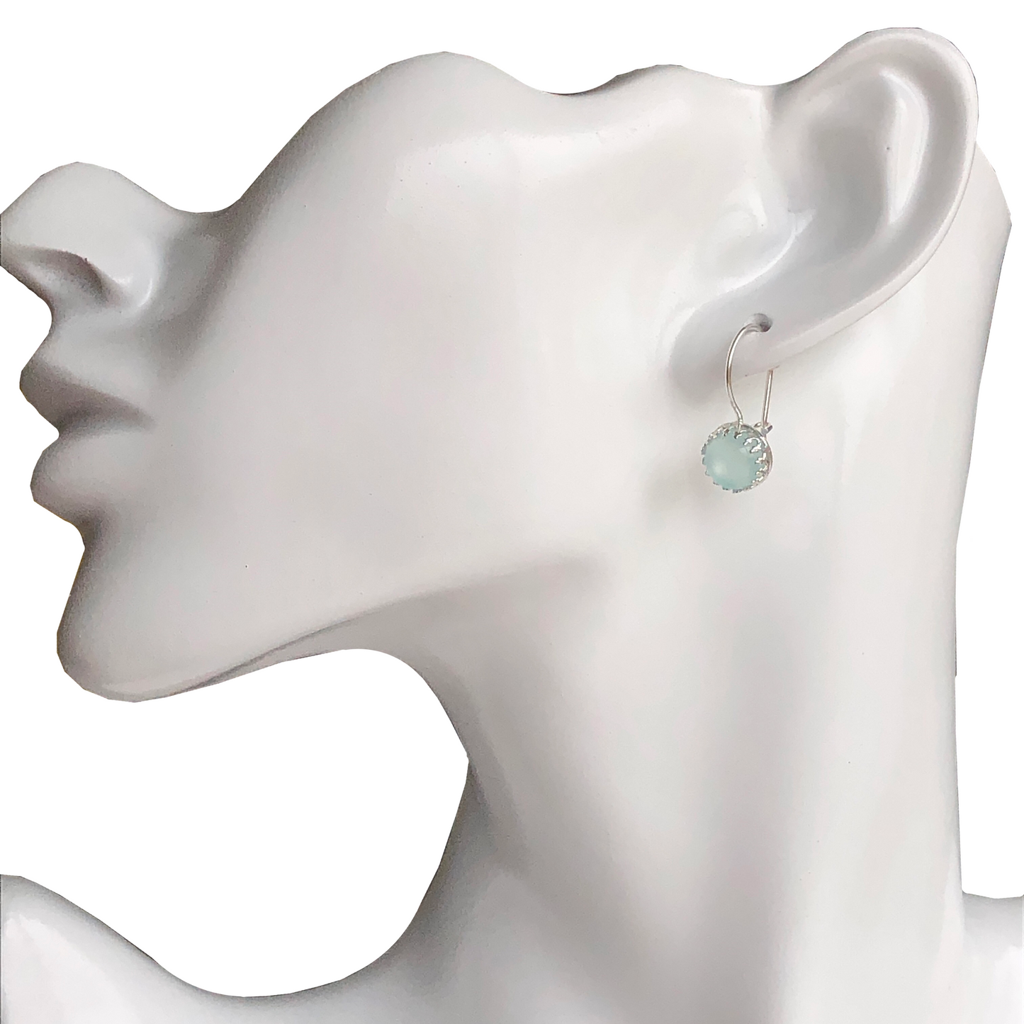 Aqua Blue Chalcedony Earrings