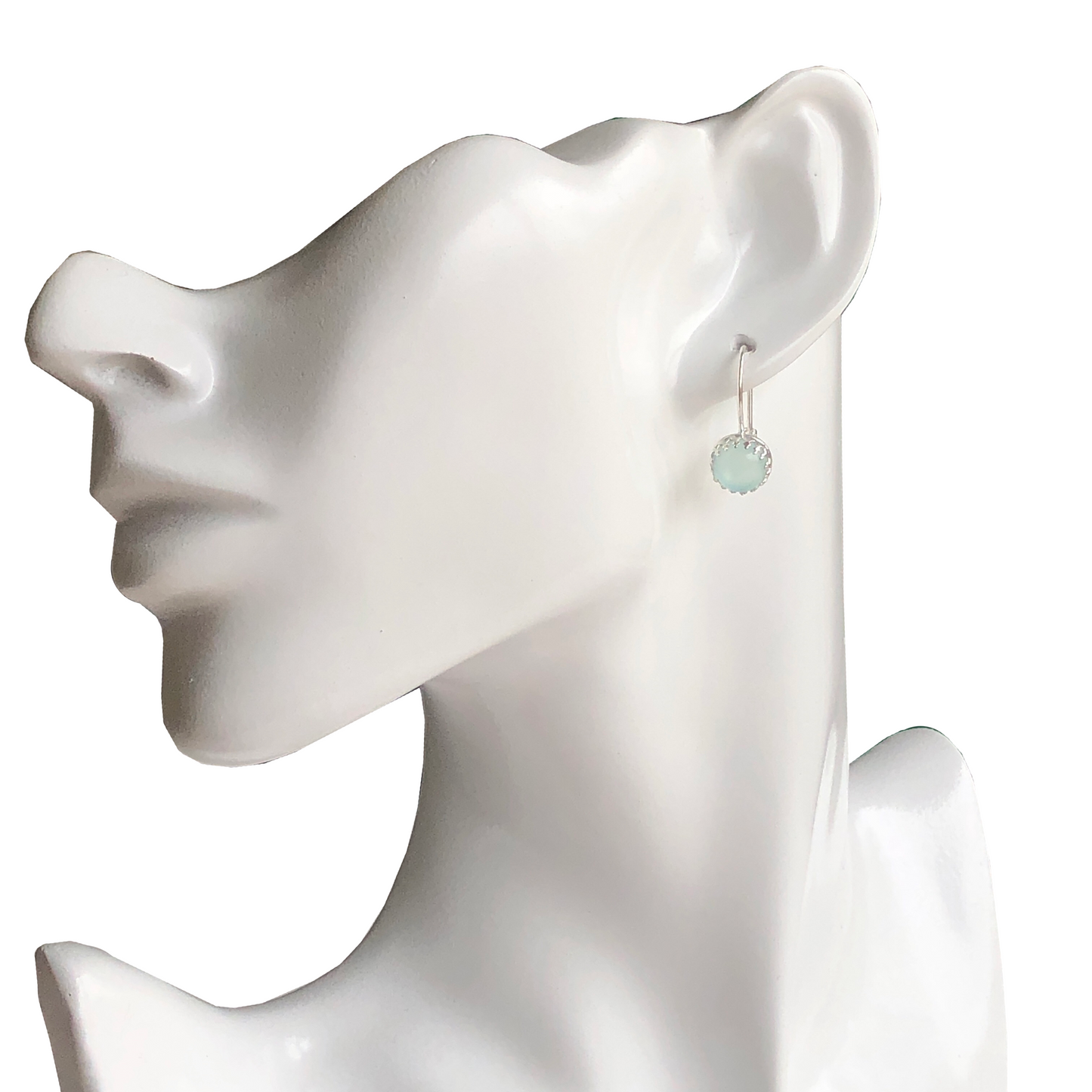 Aqua Blue Chalcedony Earrings