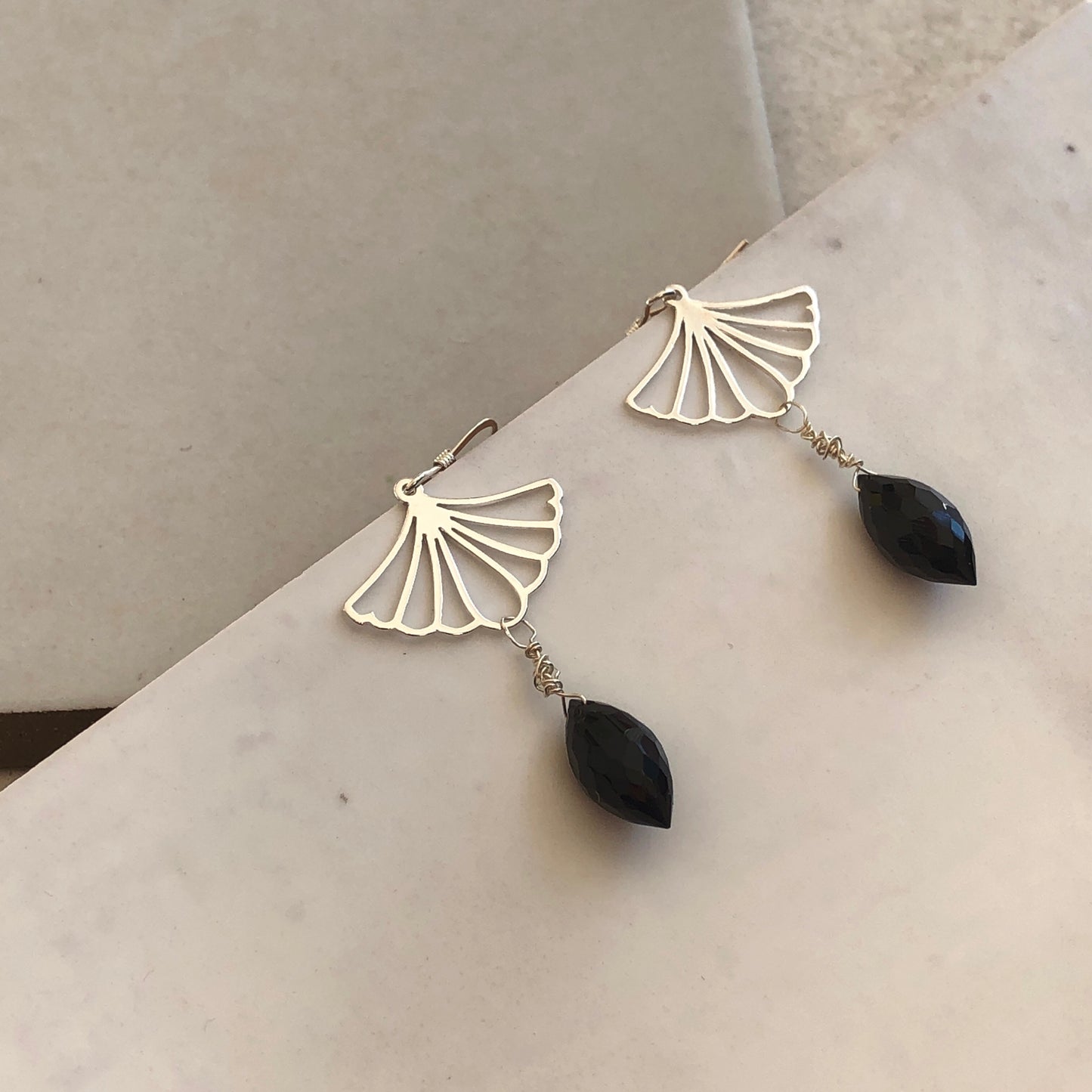 Art Deco Fan Earrings