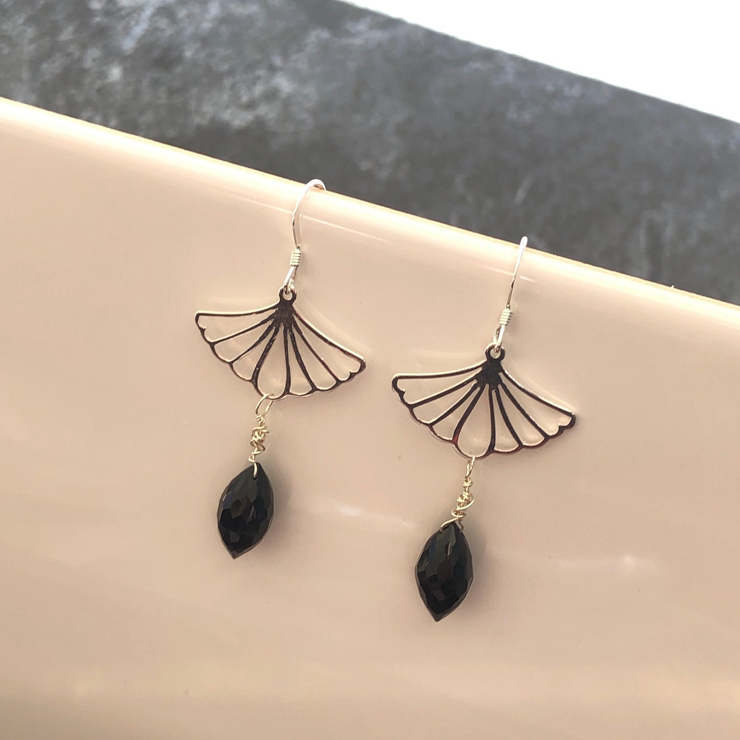 Art Deco Fan Earrings