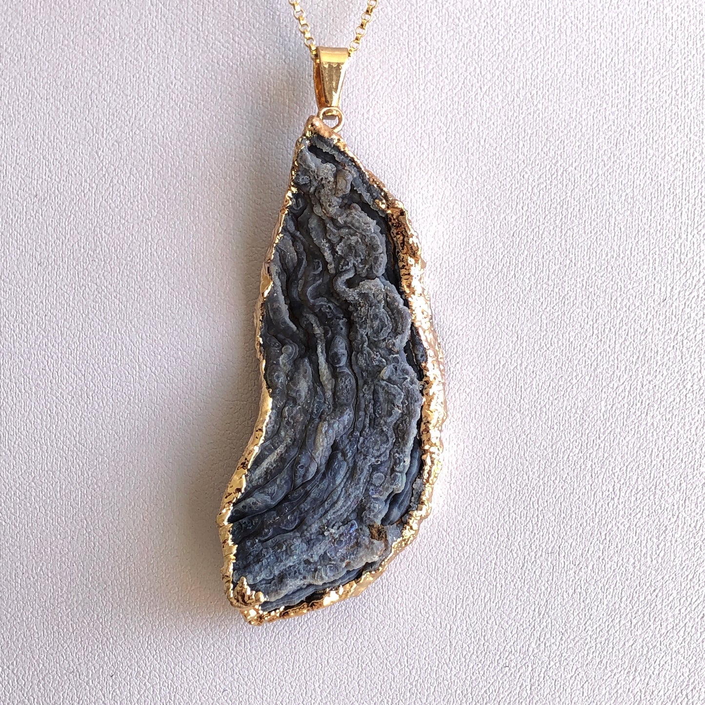 Drusy Freeform Pendant Necklace 1