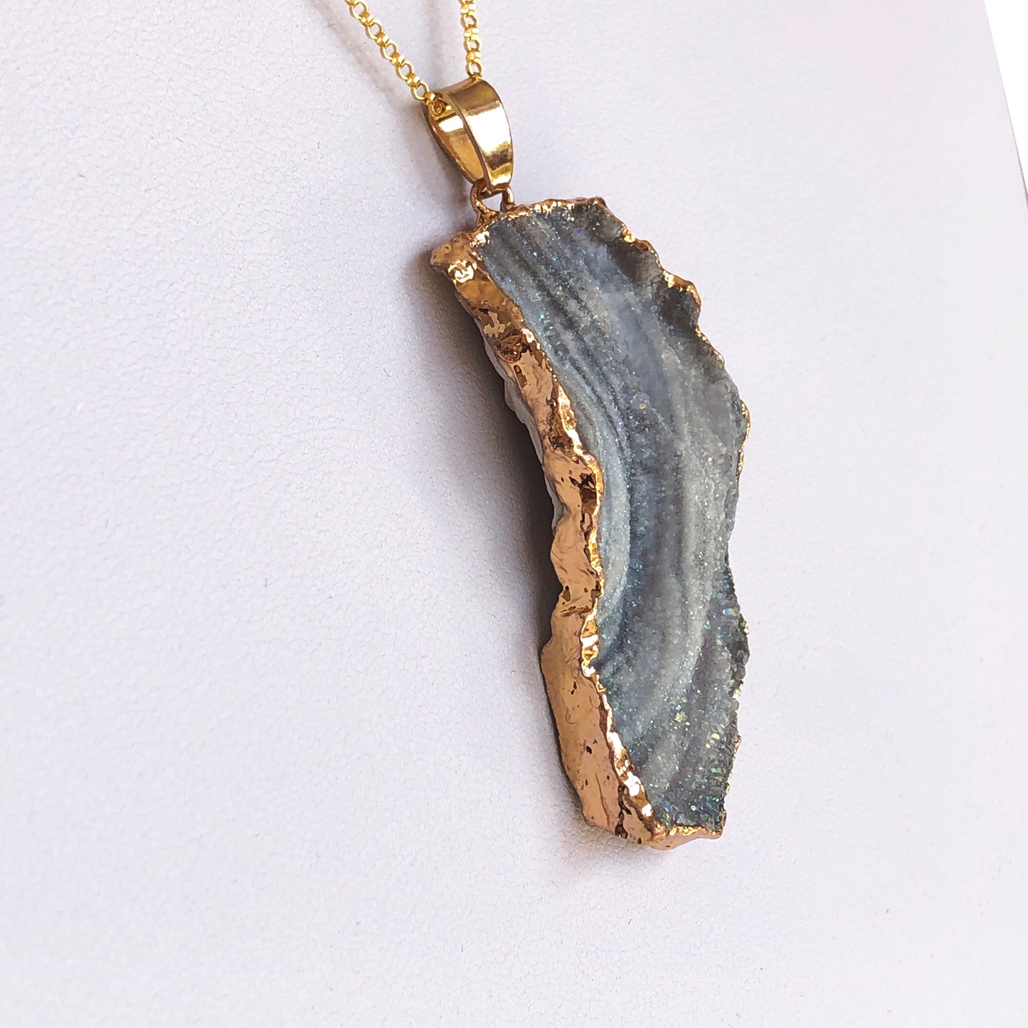 Drusy Freeform Pendant Necklace 6