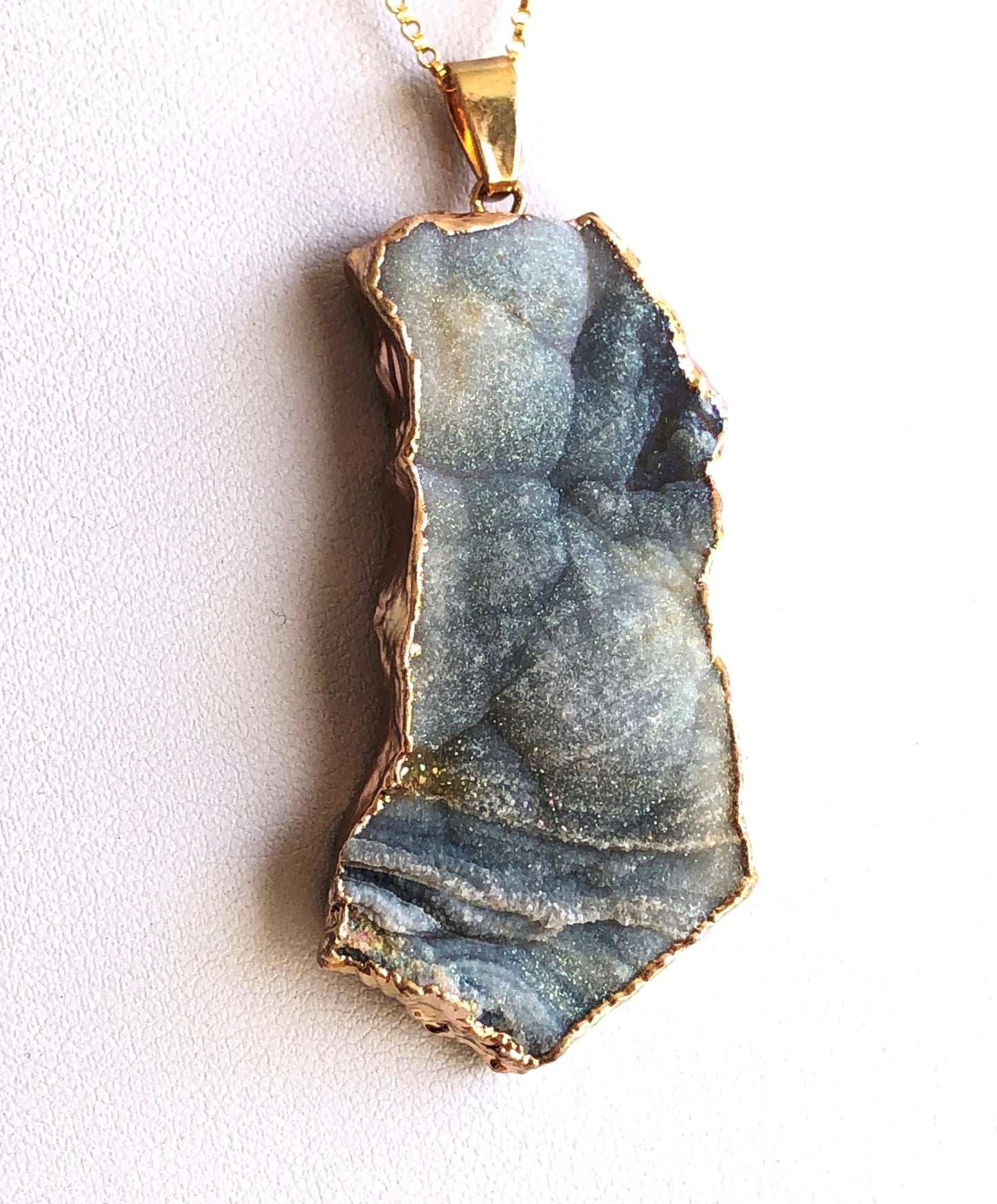 Drusy Freeform Pendant Necklace 8