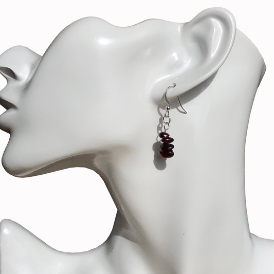 Garnet and Sterling Silver Earrings 48