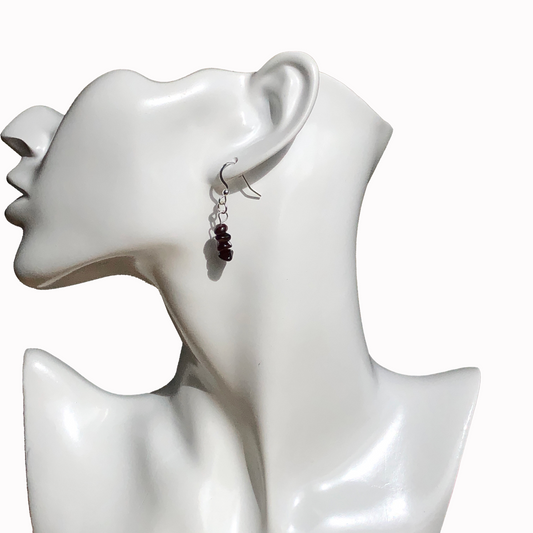 Garnet and Sterling Silver Earrings 49