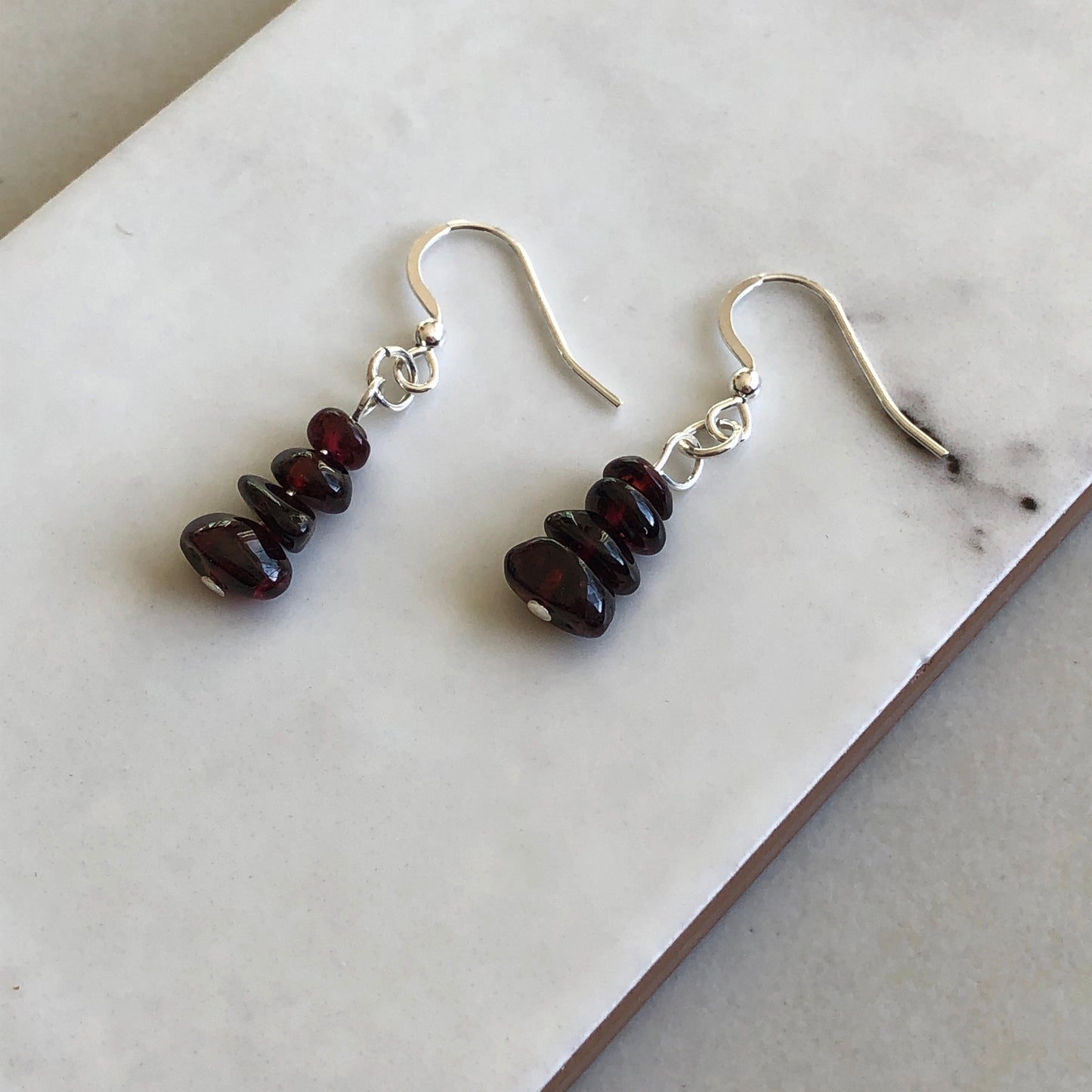 Garnet and Sterling Silver Earrings 48