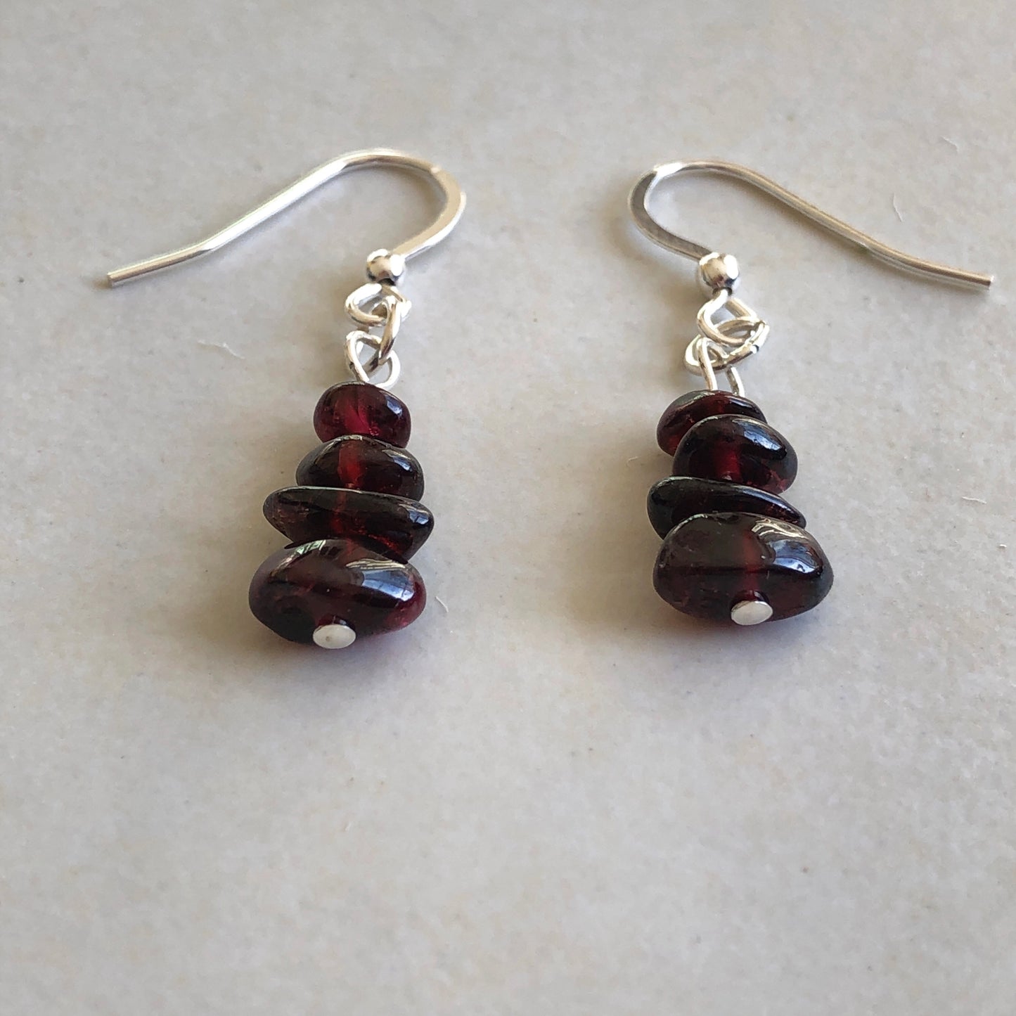 Garnet and Sterling Silver Earrings 48