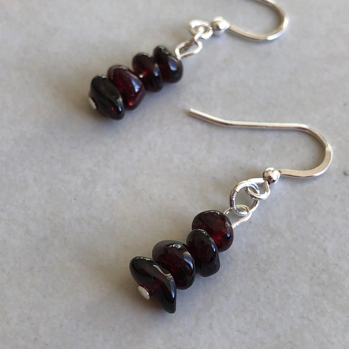 Garnet and Sterling Silver Earrings 49