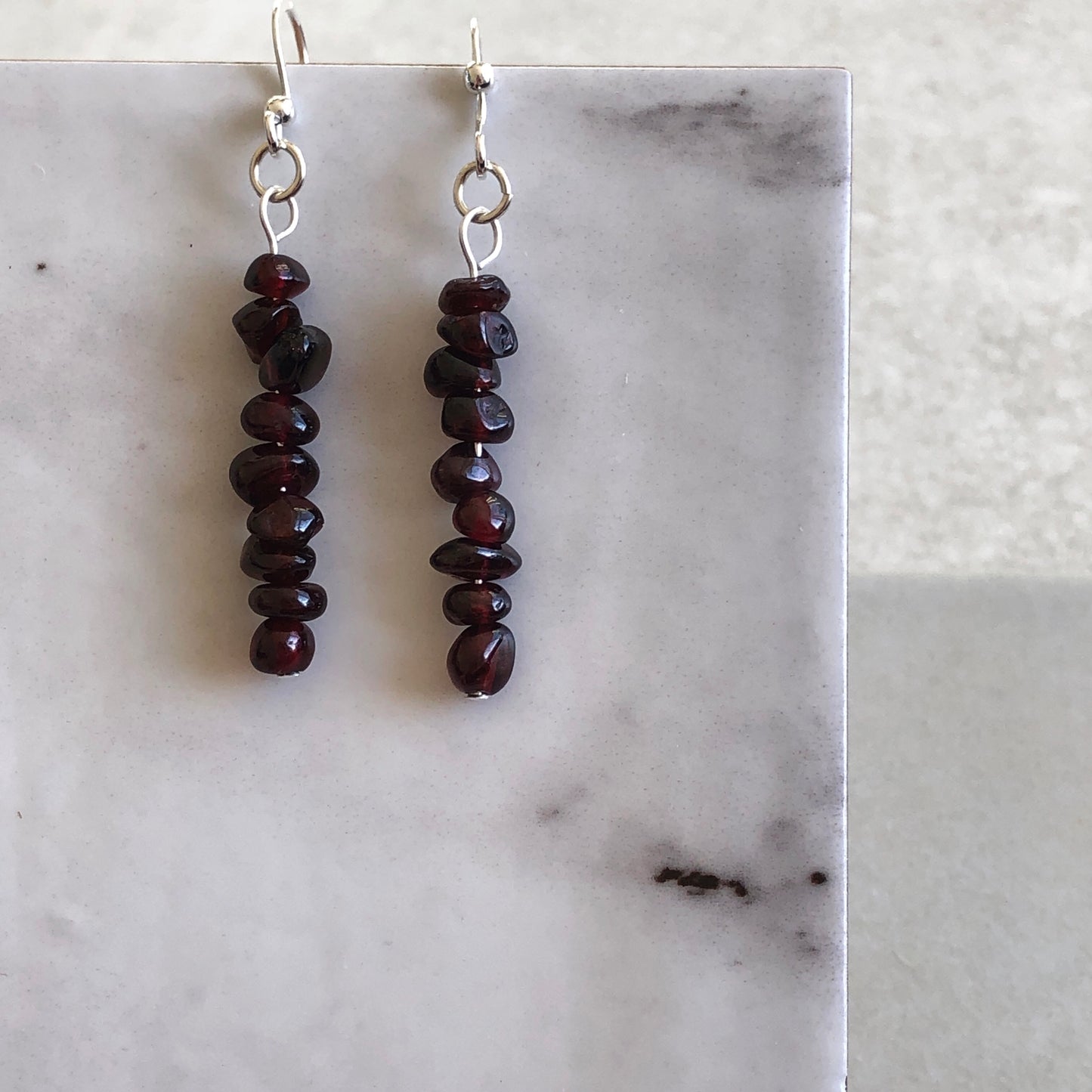 Garnet and Sterling Silver Earrings 47