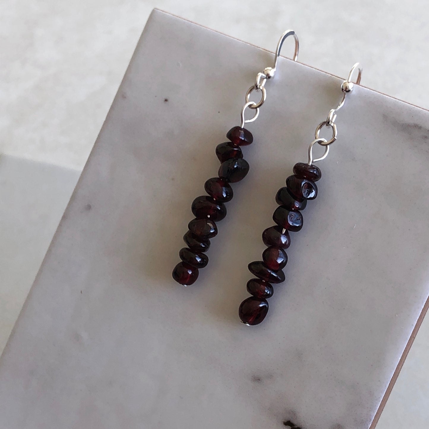 Garnet and Sterling Silver Earrings 47