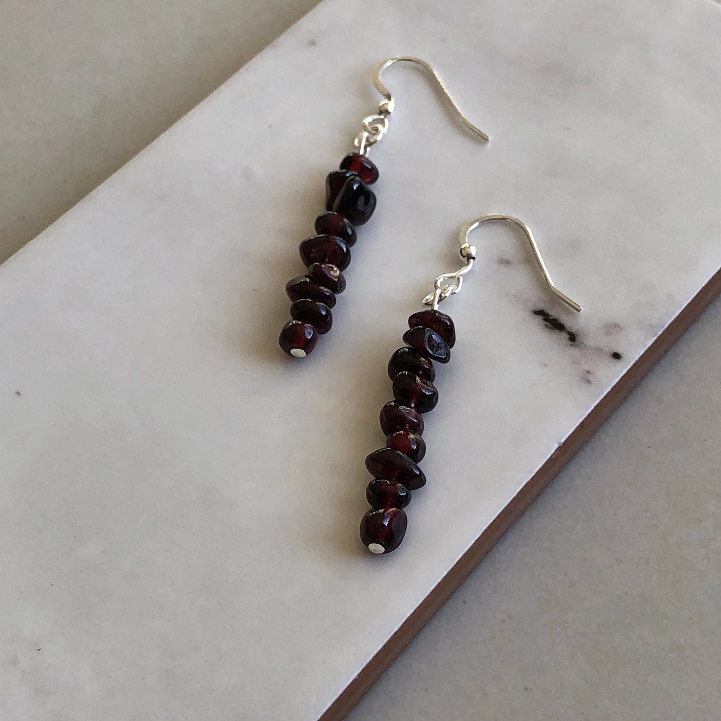 Garnet and Sterling Silver Earrings 47