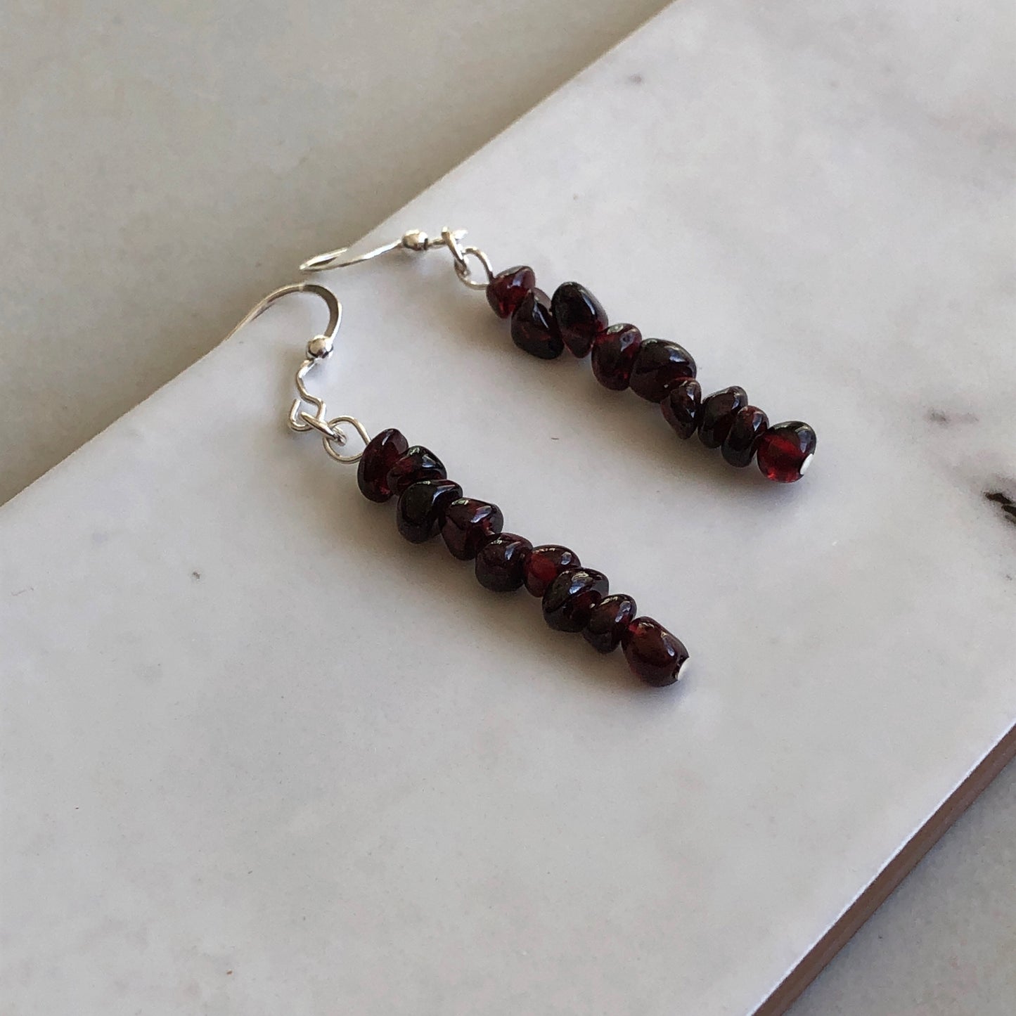 Garnet and Sterling Silver Earrings 47