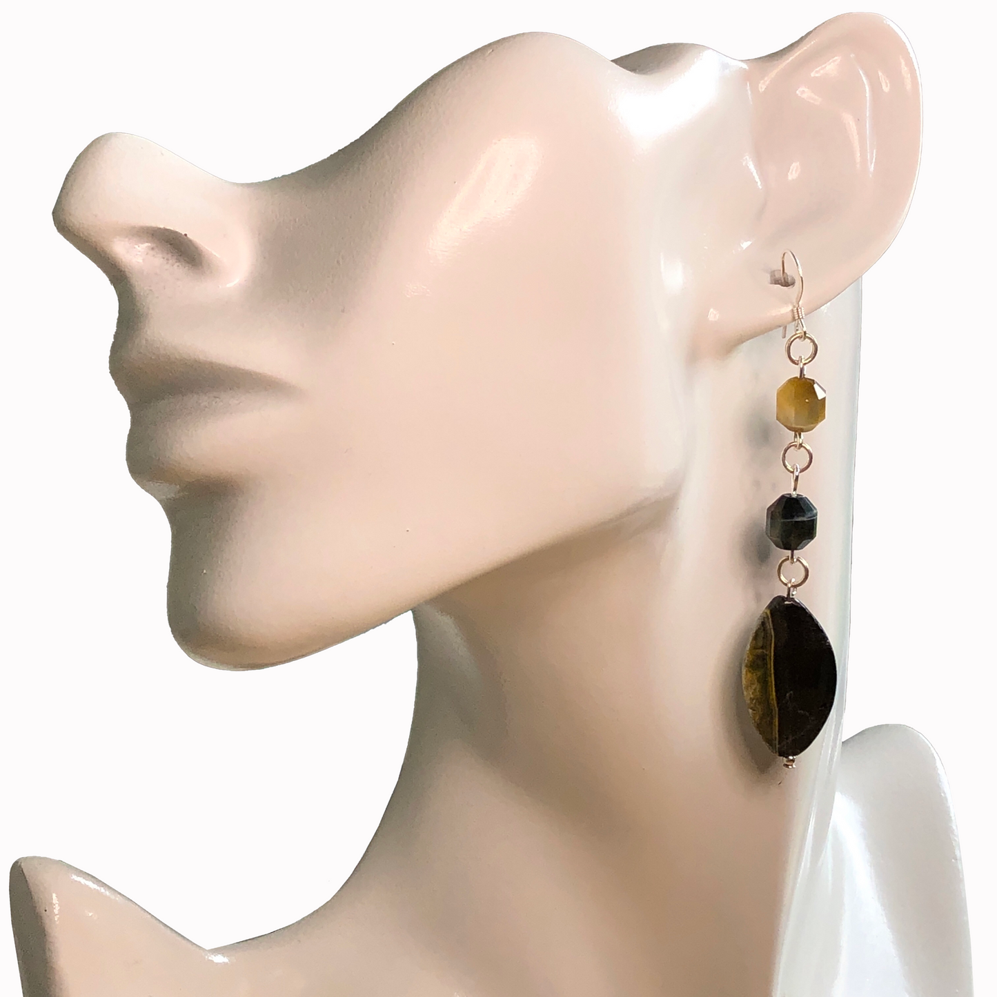 Golden Tiger Drop Earrings