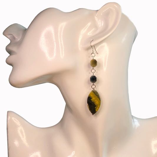 Golden Tiger Drop Earrings 2