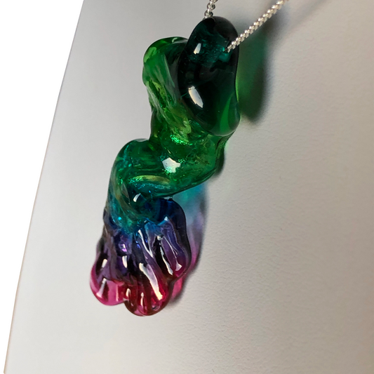 Lampwork Leaf Pendant Necklace