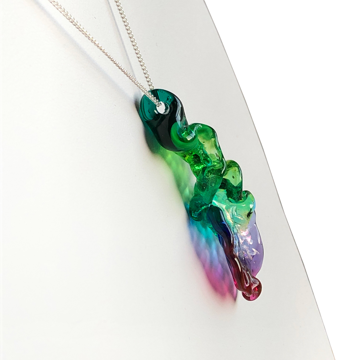 Lampwork Leaf Pendant Necklace