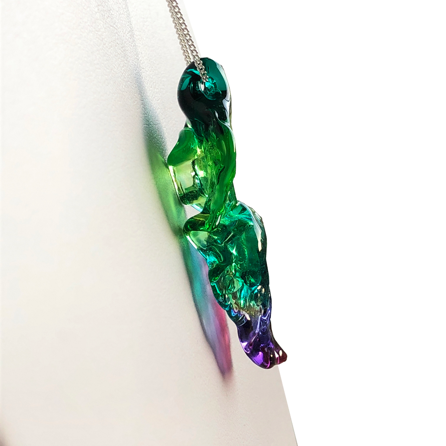 Lampwork Leaf Pendant Necklace