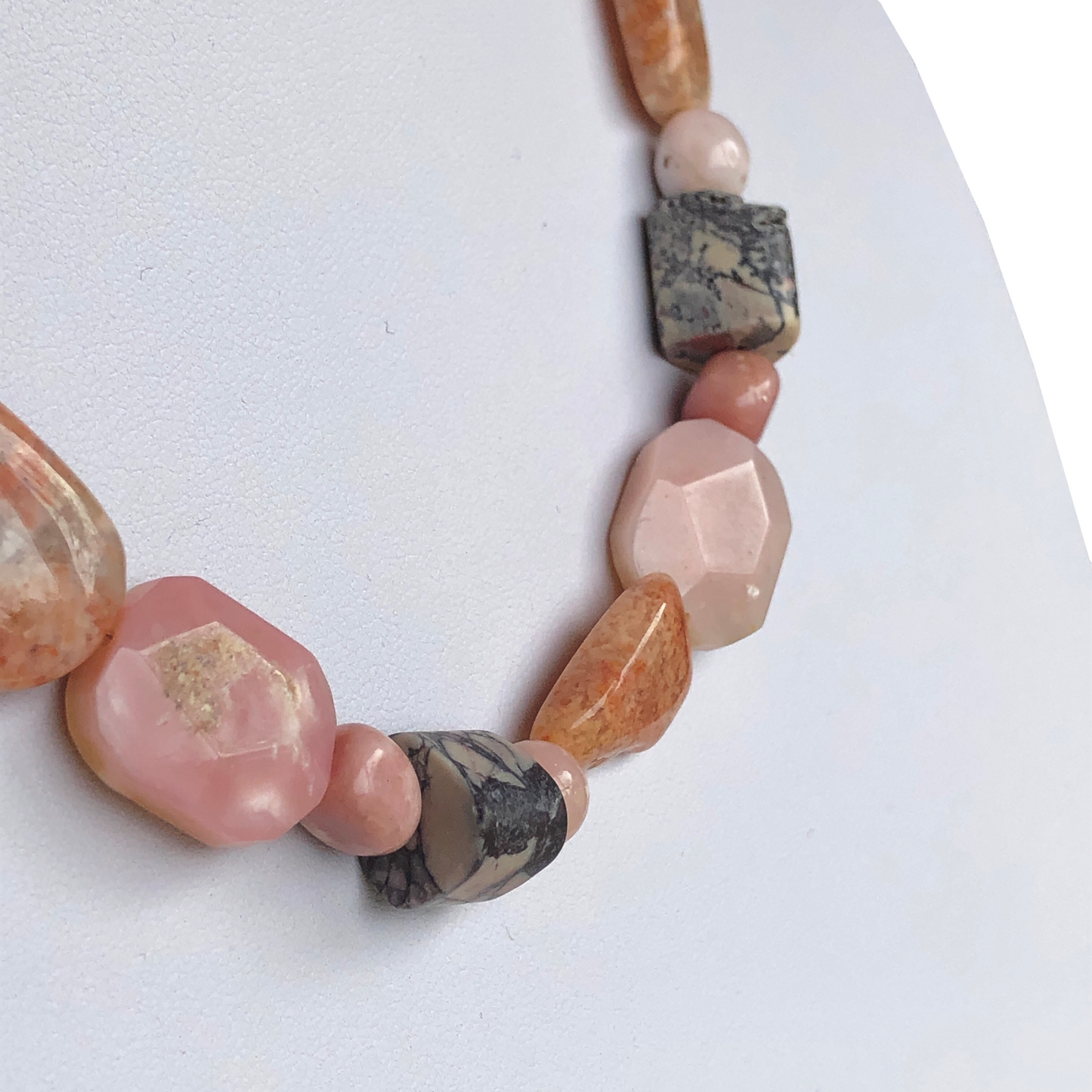 Pink Opal Pebble Necklace