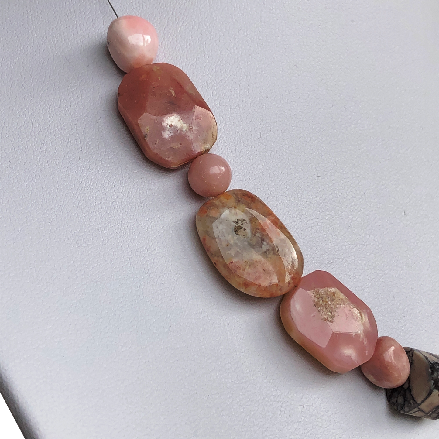 Pink Opal Pebble Necklace