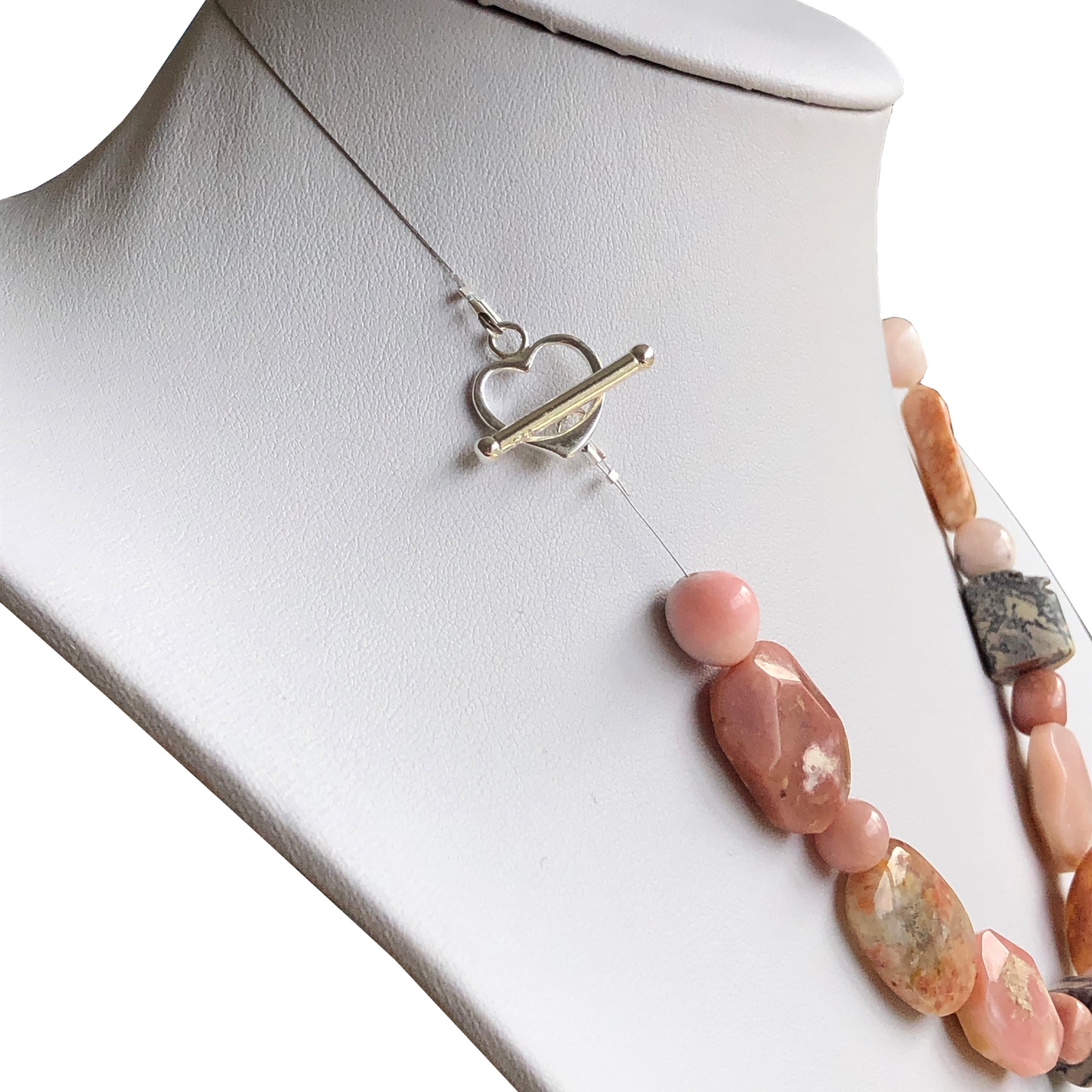 Pink Opal Pebble Necklace