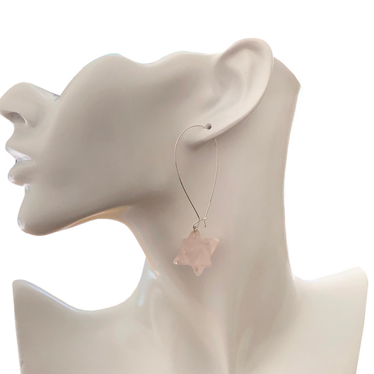 Rose Quartz Polygon Earrings