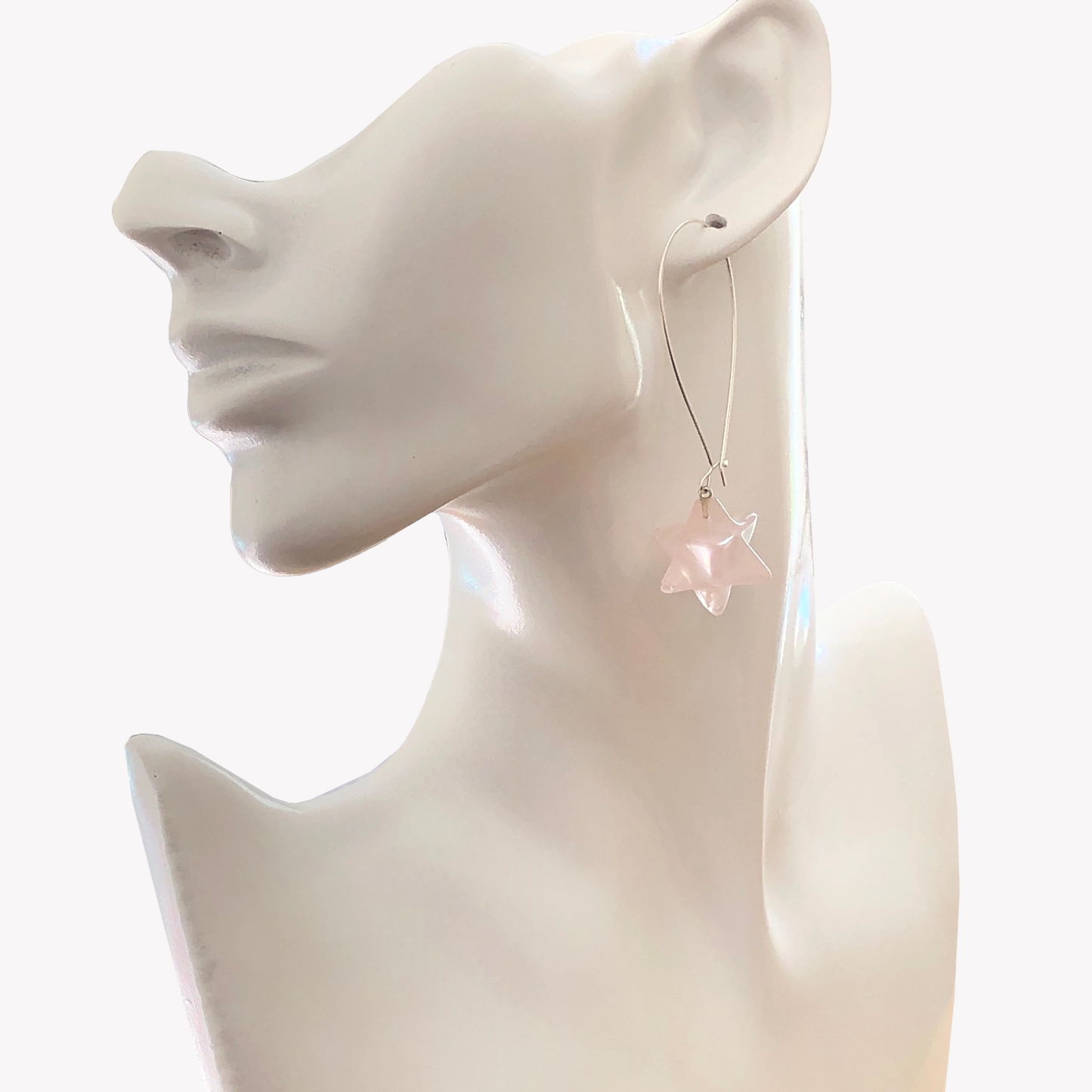 Rose Quartz Polygon Earrings