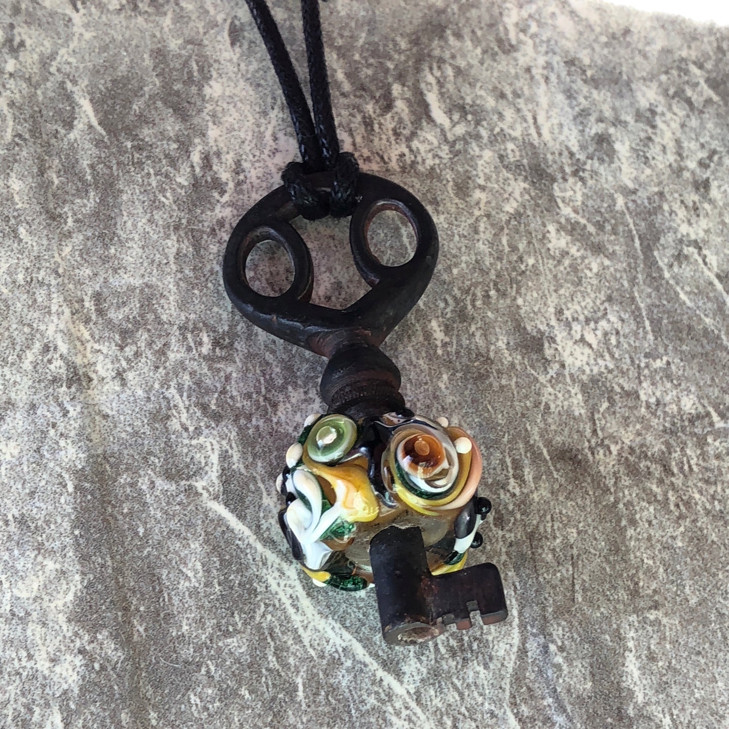 Steampunk Lampwork Key Necklace