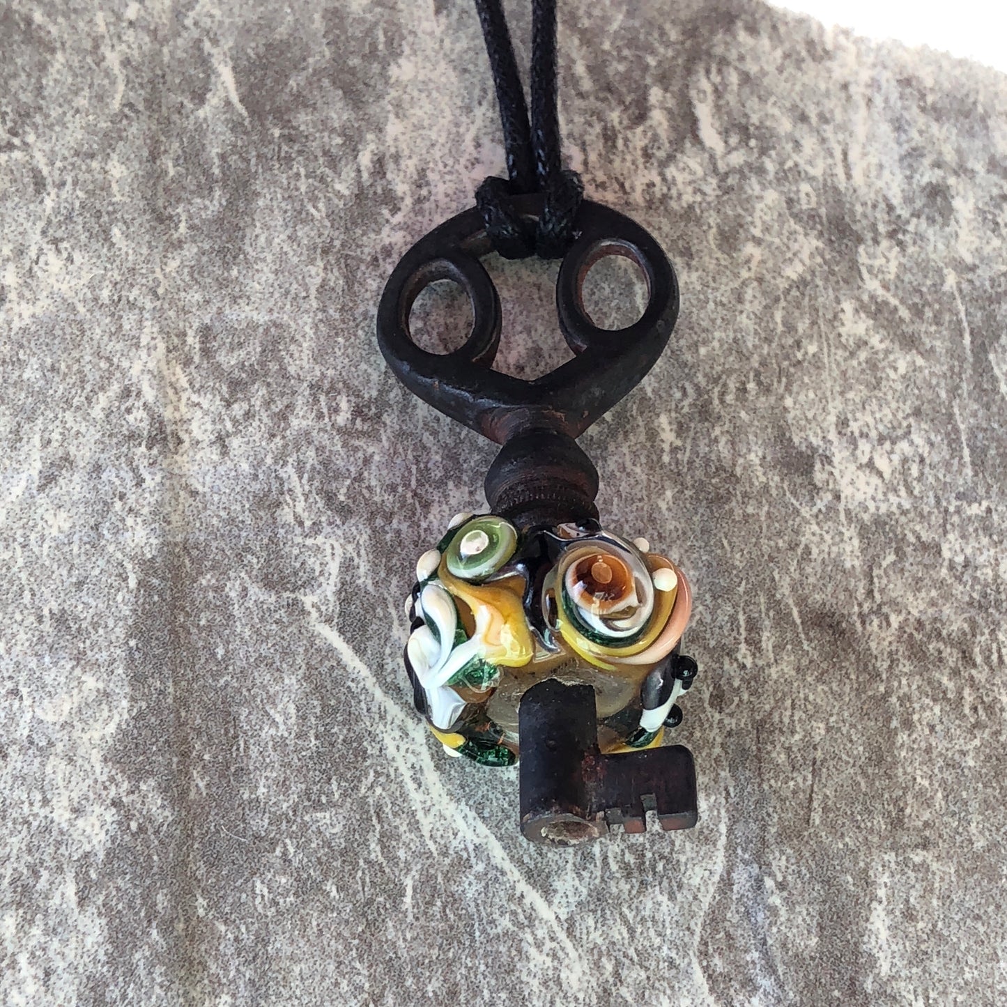 Steampunk Lampwork Key Necklace