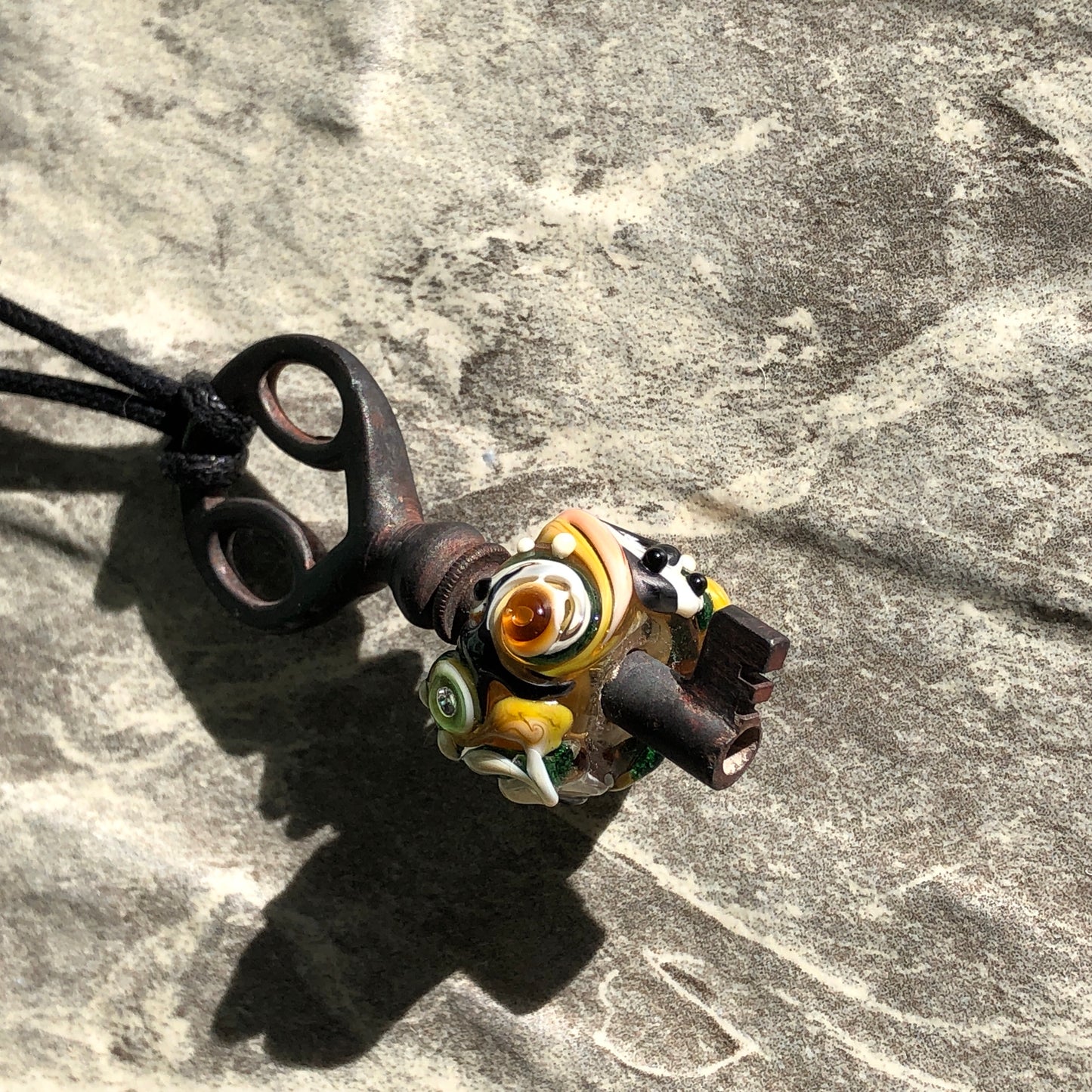 Steampunk Lampwork Key Necklace