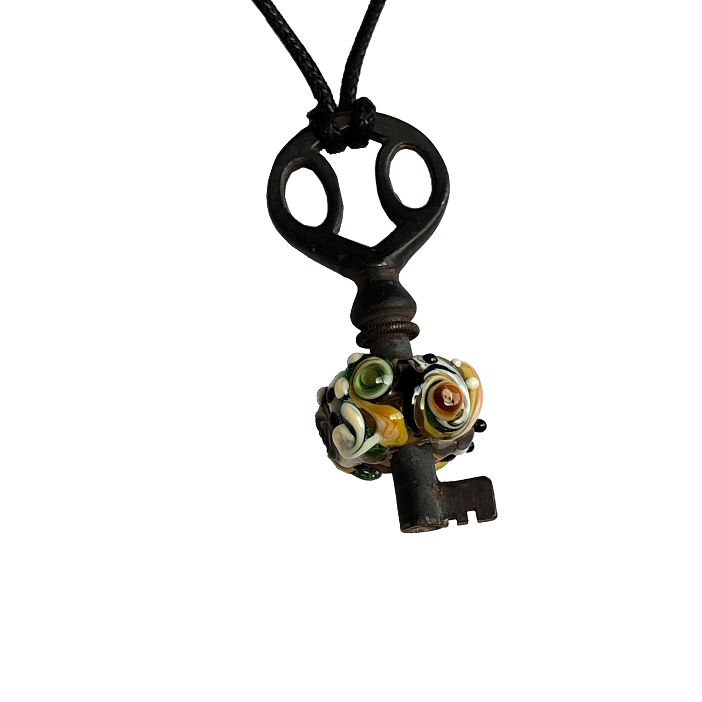 Steampunk Lampwork Key Necklace