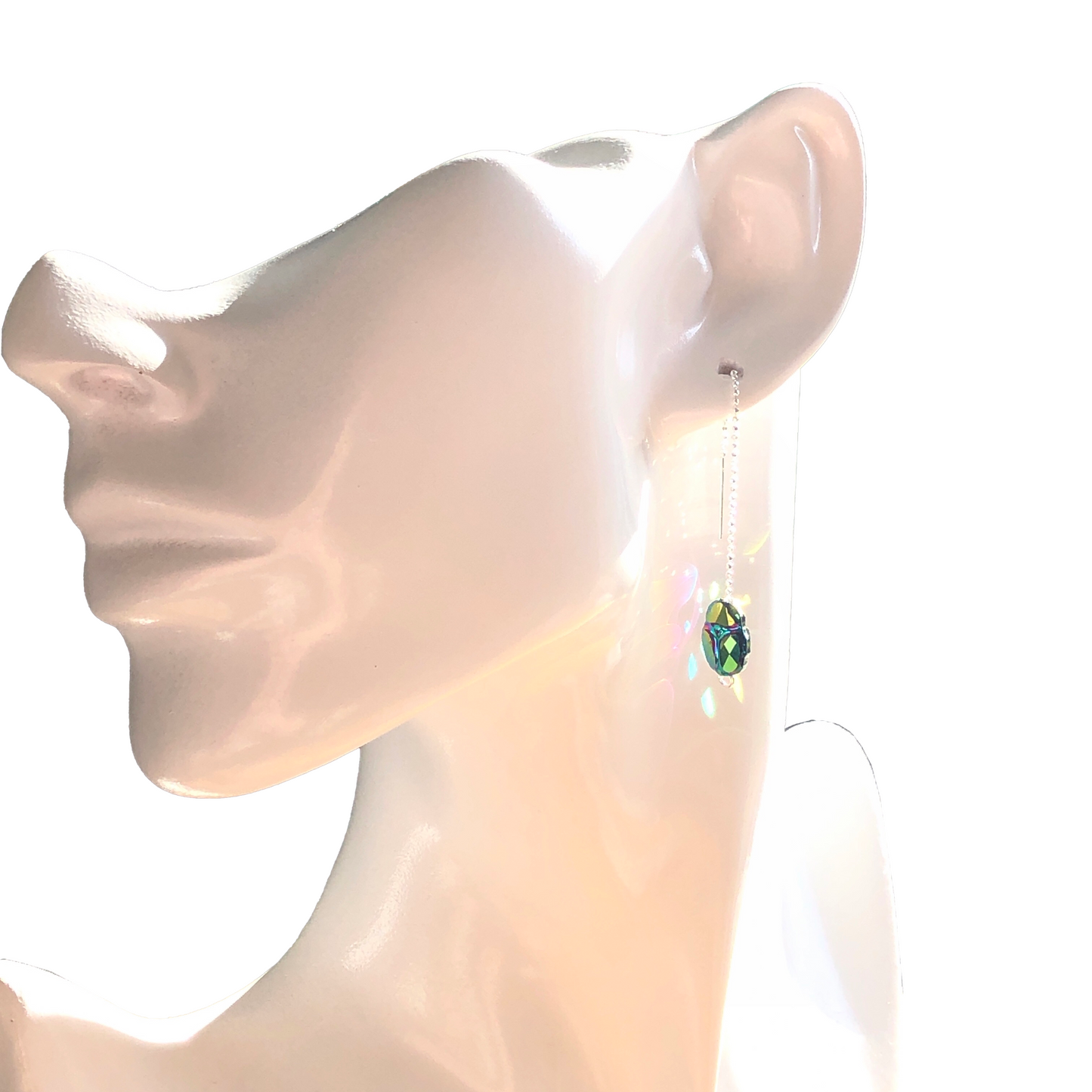 Swarovski Green Scarab Earrings